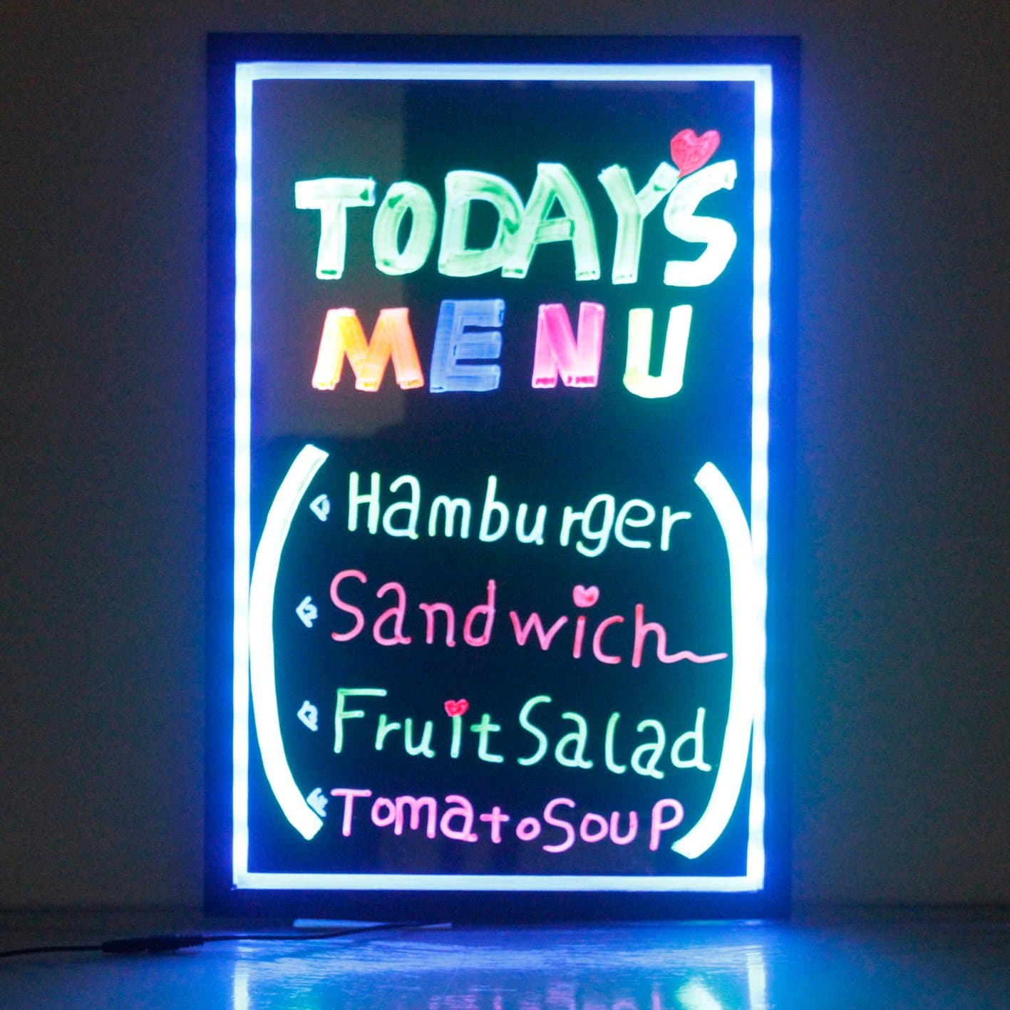 24"x16" Flashing Illuminated Erasable Neon LED Writing Board Menu Sign