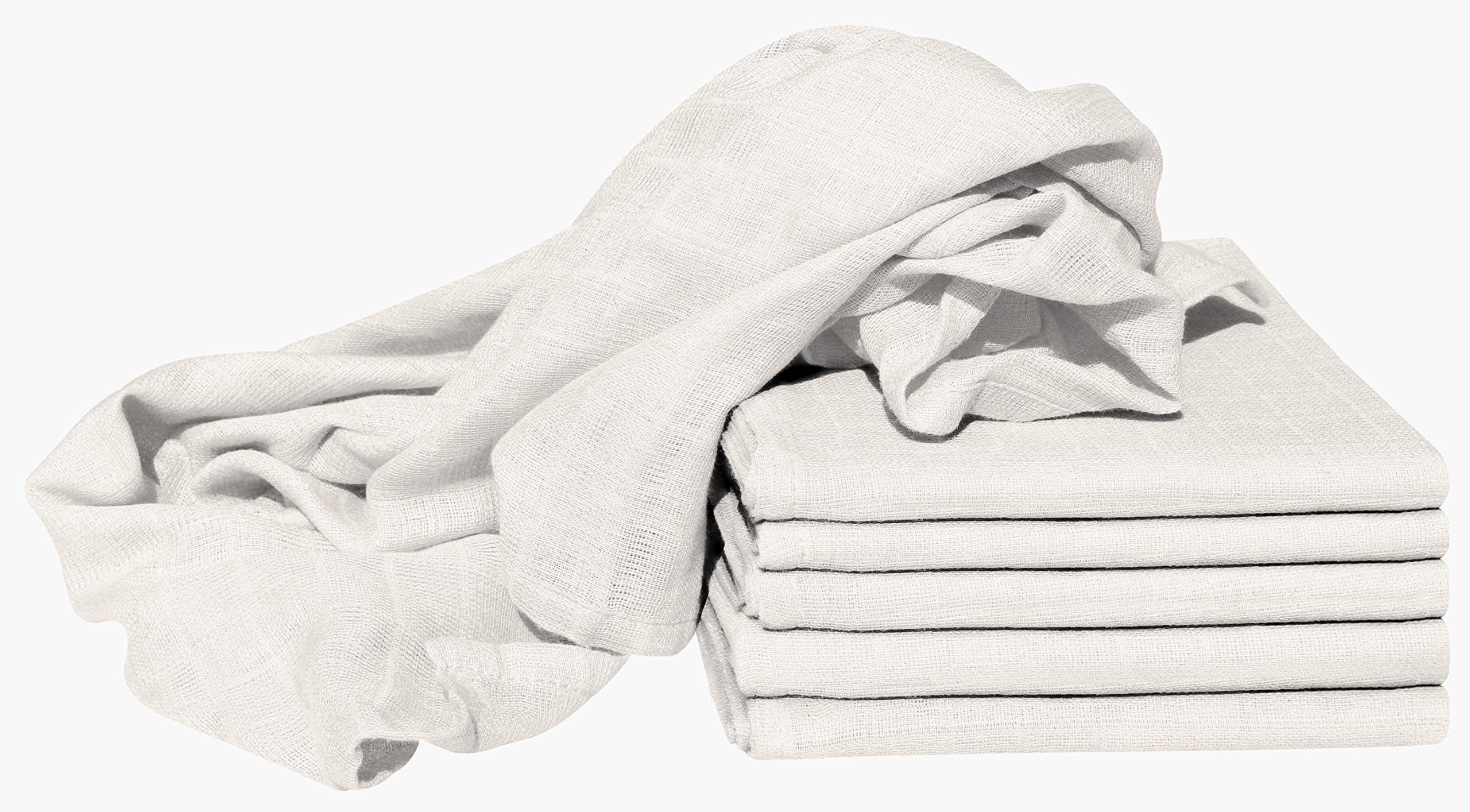 Darling - Pack of 12 Premium Quality Muslin Squares - 100% Ultrasoft Cotton – Extra Absorbent & Quick Dry – Durable Construction - Pre Washed – Cotton – 70cm x 70 cm (White)