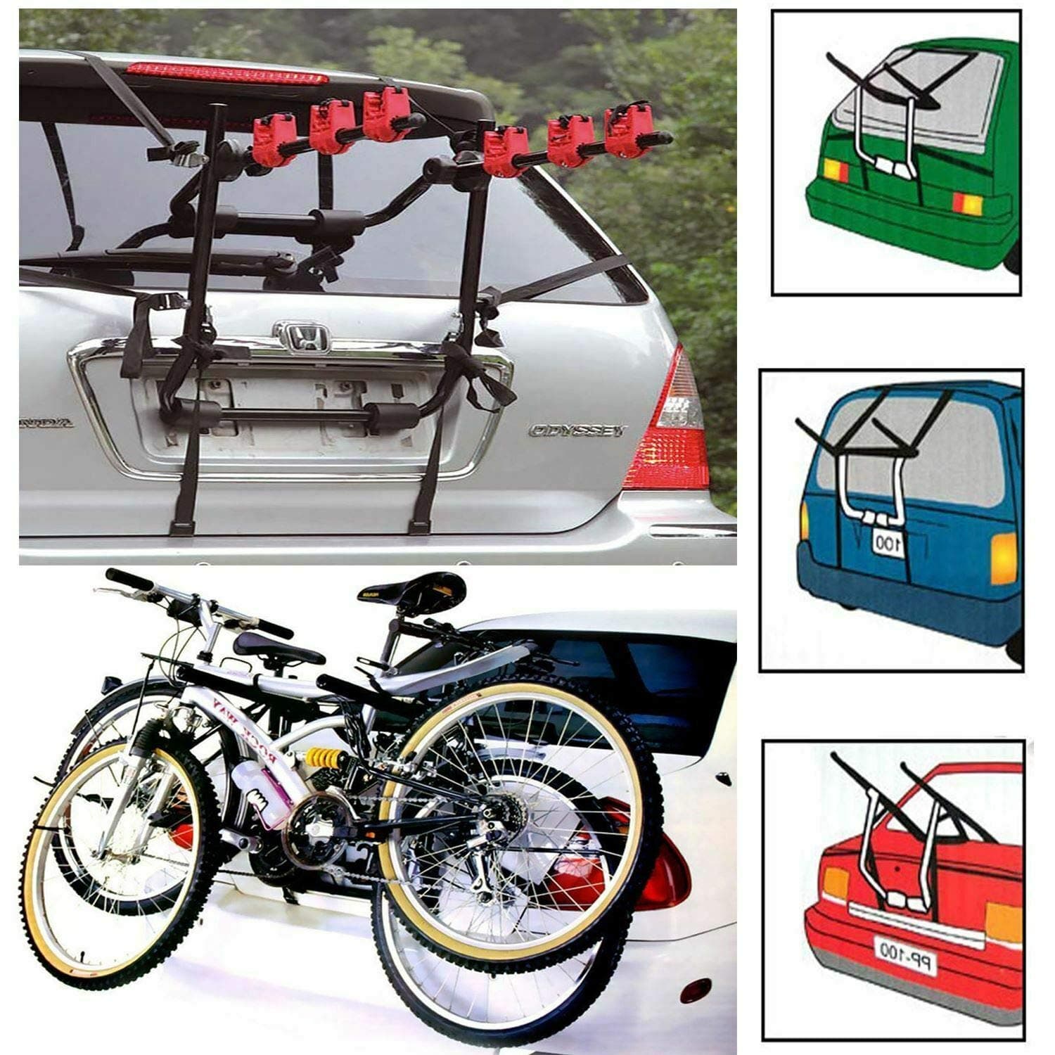 Ride Along UK Triple 3 Bike Carrier Cycle Rear Boot Rack - 2844