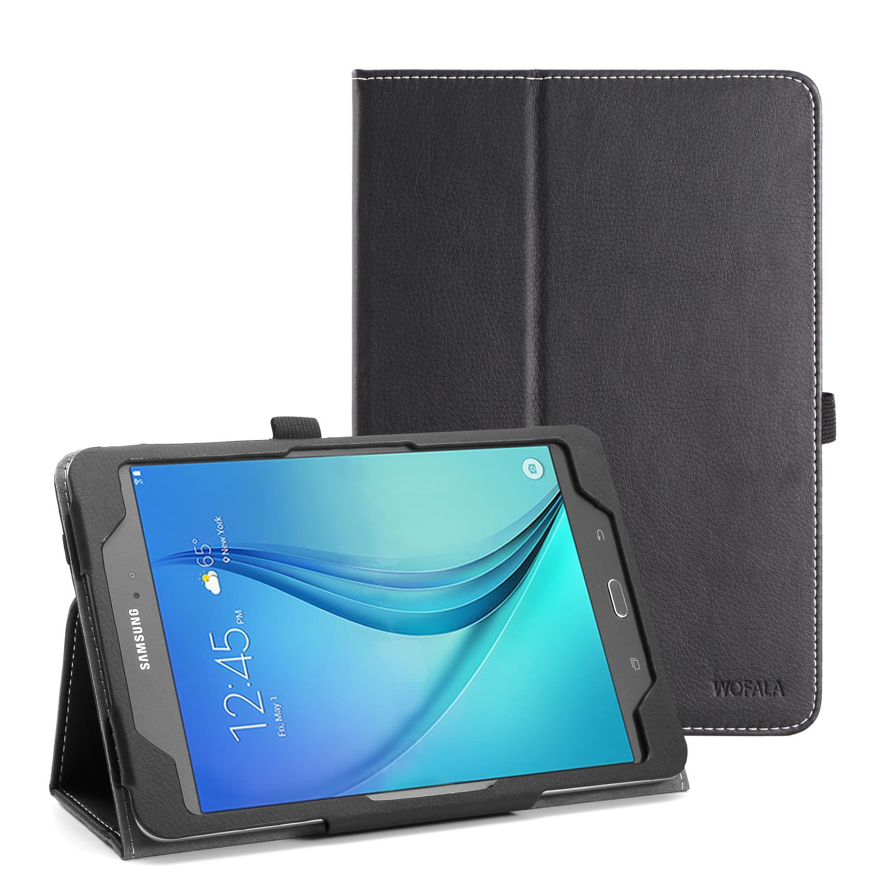 WOFALA Samsung Galaxy Tab A 8.0 Case - Ultra Slim Lightweight Smart Cover Stand Case With Auto Sleep/Wake Feature For Samsung Galaxy Tab A Tablet (8.0 inch Display, 2015 Version)-Black