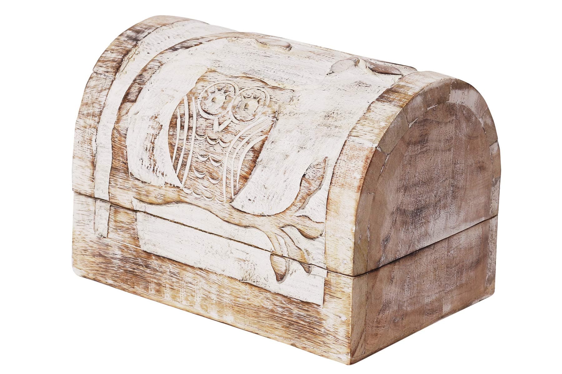 Hand Carved Owl Wooden Keepsake Decorative Jewelry Trinket Box Storage Organizer for Girls Women