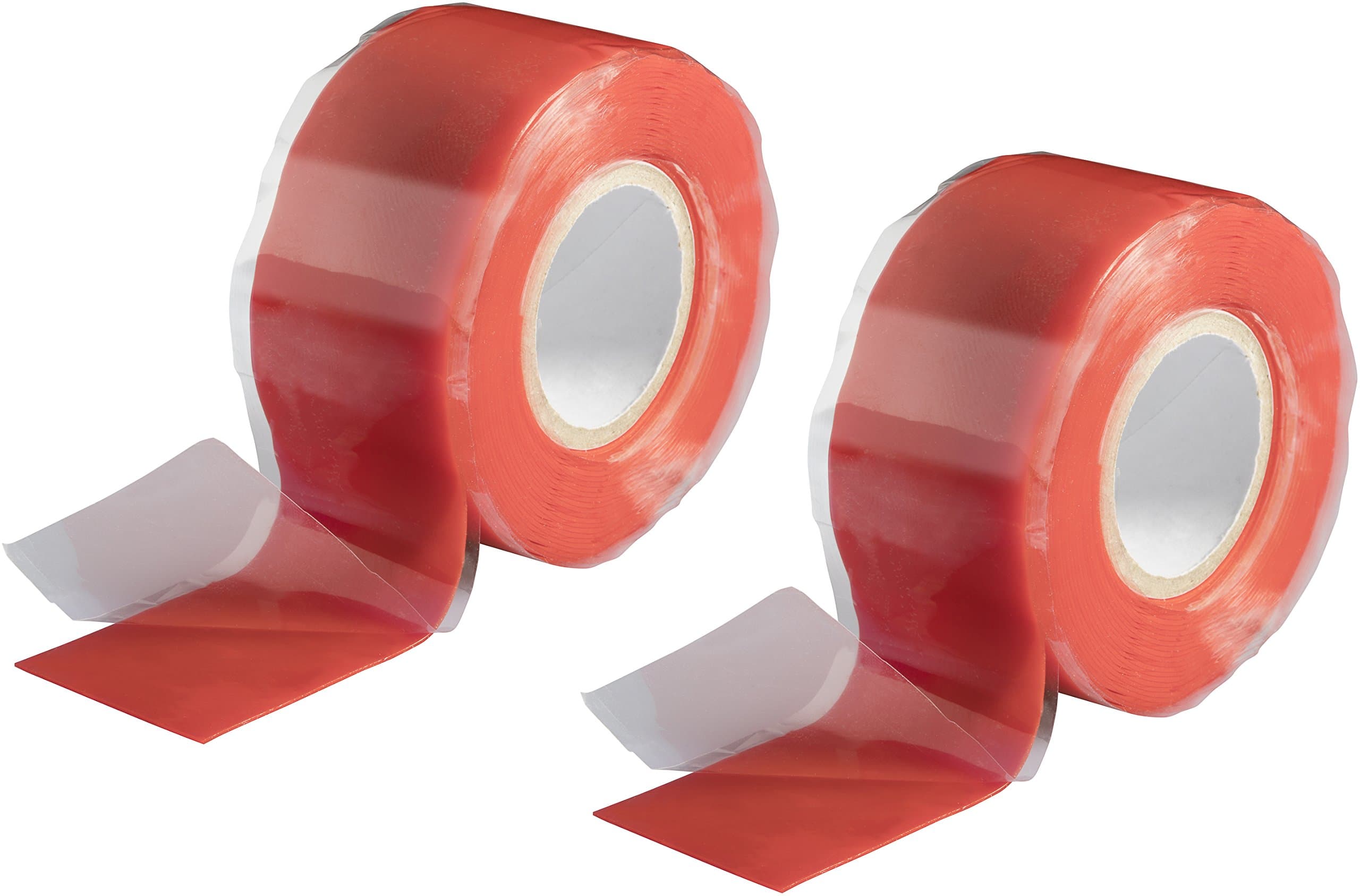 POPPSTAR 2x 3m Self-Fusing Silicone Band, Silicone Tape, Repair Tape, Electrical Tape and Sealing Strip (water-tight, air-tight), 25mm wide, red