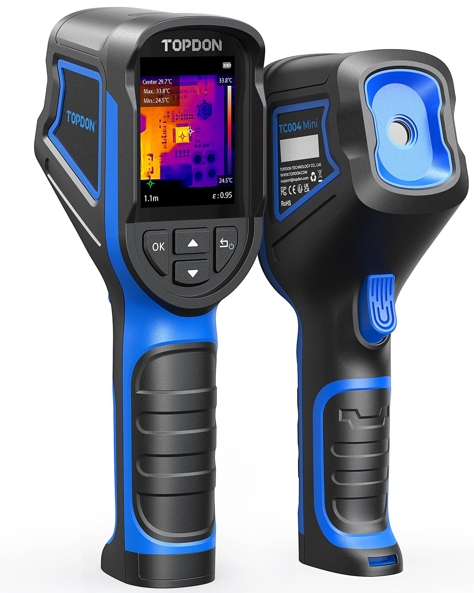 TOPDON Thermal Imaging Camera TC004 Mini, 240x240 IR Resolution, 15H Battery Life, -20°C to 450°C, 25Hz, Thermal Camera Handheld for Home Maintenance, Leak Inspection, HVAC Inspection