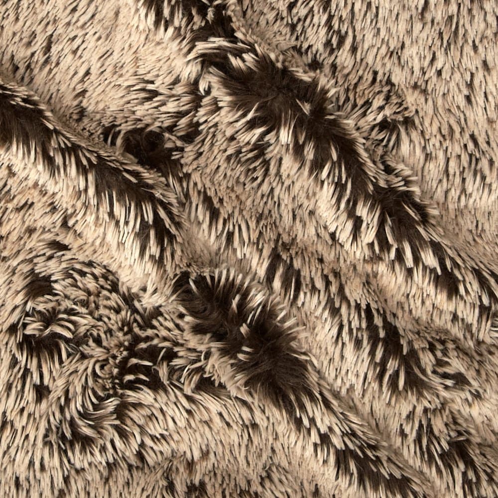 Shannon Minky Luxe Cuddle Frosted Shaggy Brown/Beige, Fabric by the Yard