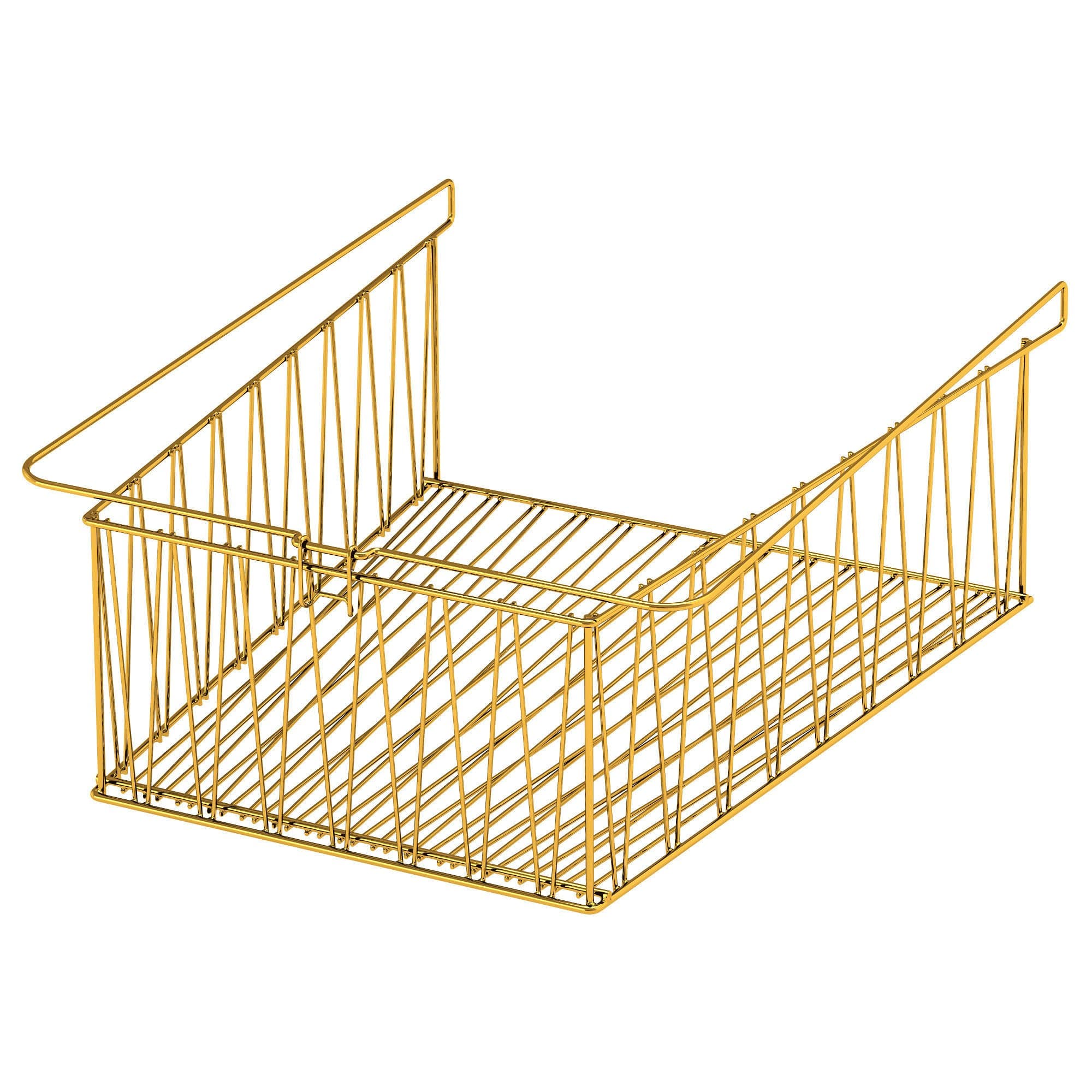 Kallax Wire Basket Brass Colour Shelf Hanging Insert Filing Storage Steel IKEA