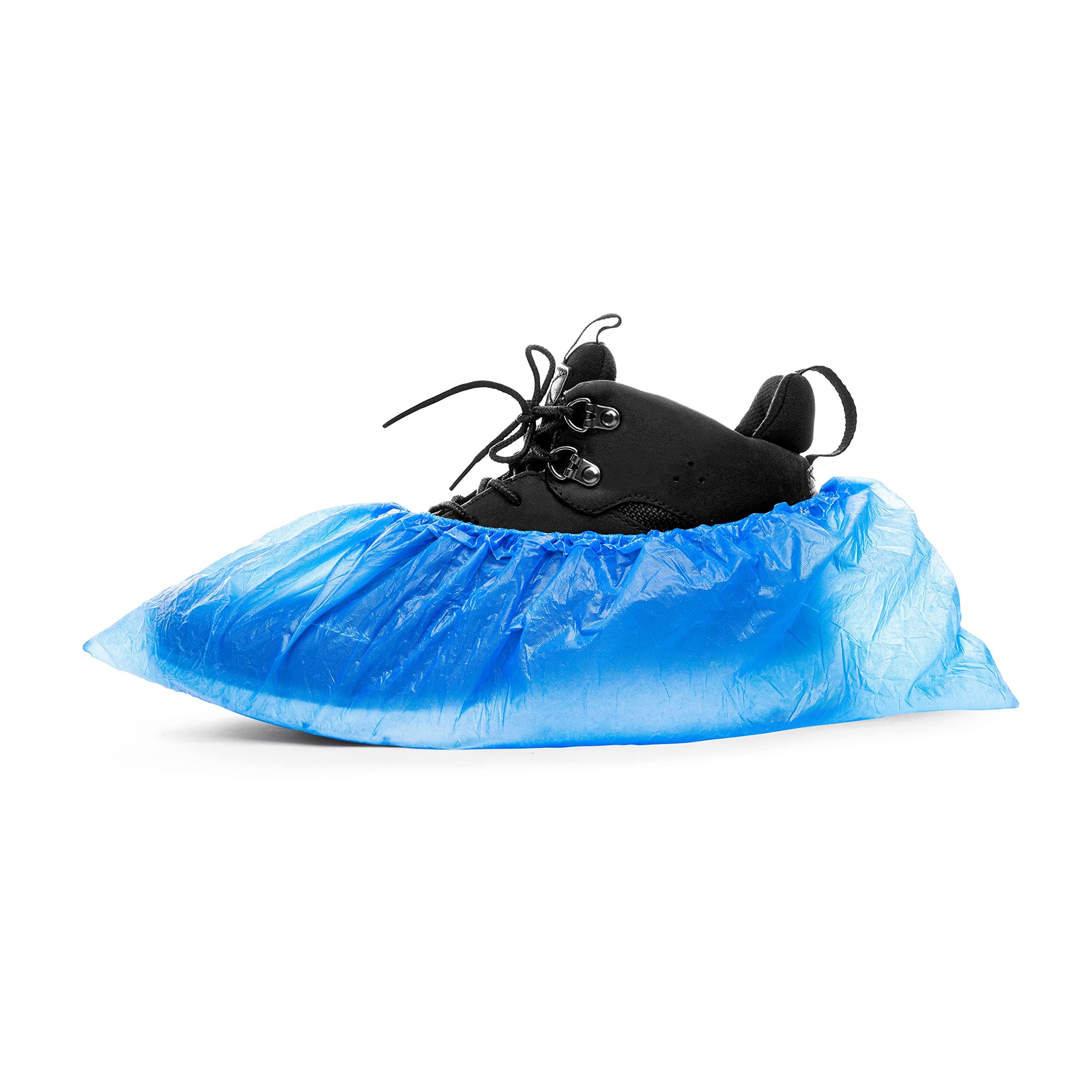 ASPRO 2 Packs (200 pieces) Disposable Shoe Covers - Plastic Waterproof Overshoes - Foot Covering - Waterproof and Dust Proof Indoor Shoe Protectors (200 pieces)