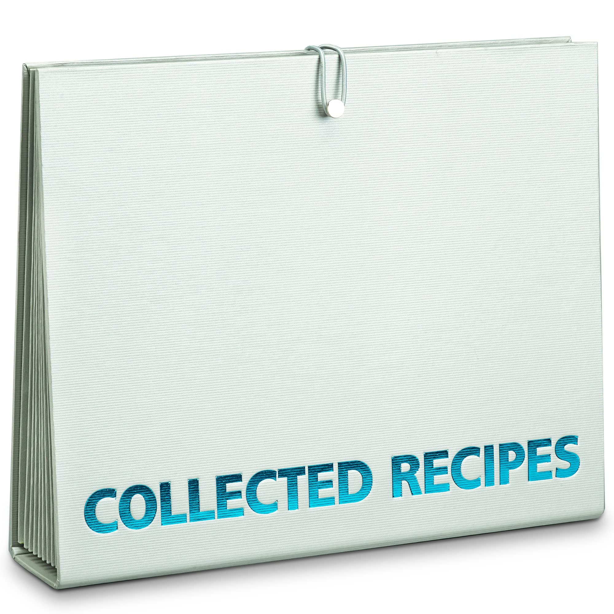 Turquoise & Gray Recipe File Organizer - Expanding Accordion Style Organizer with Dividers - Meadowsweet Kitchens