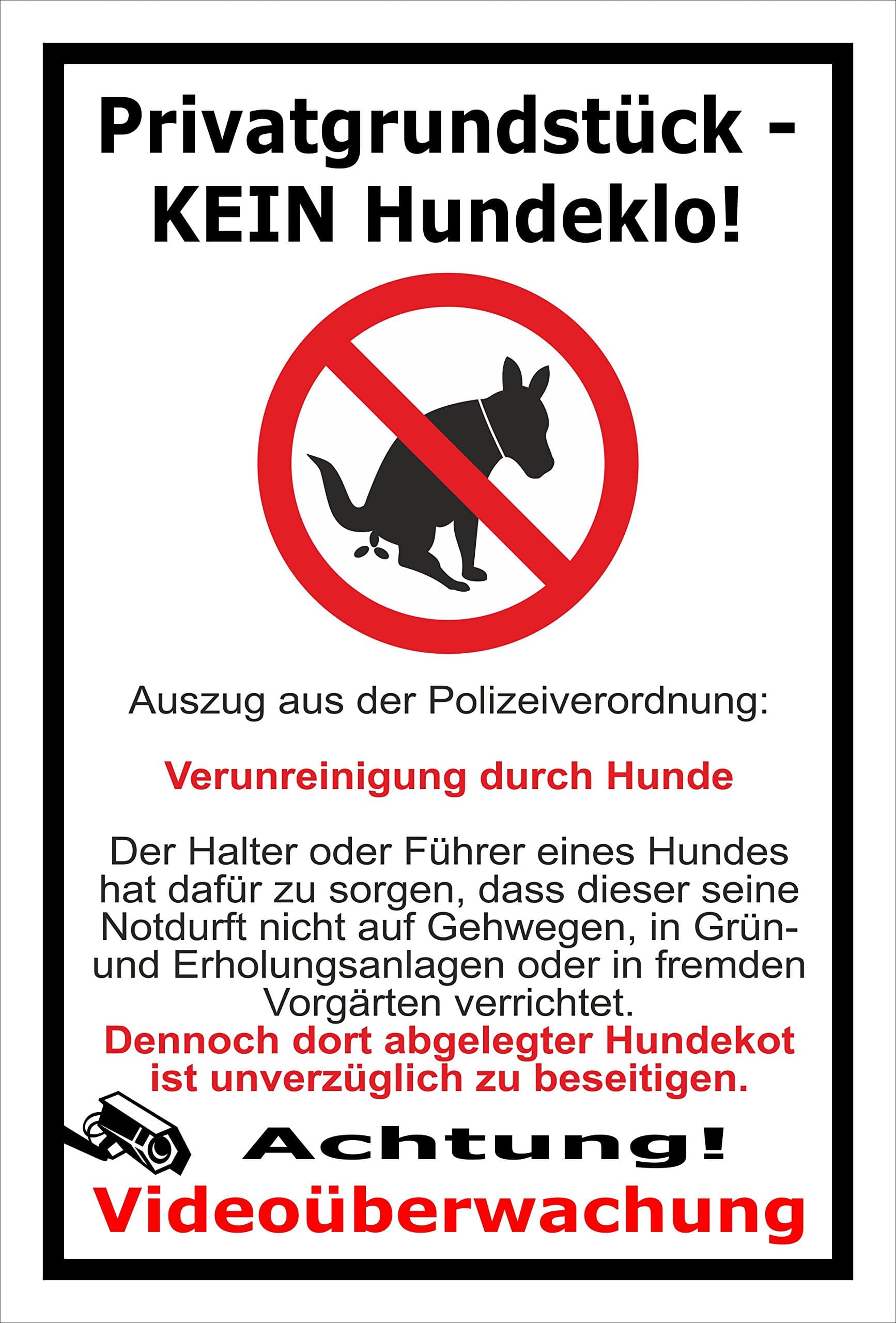 Melis FolienwerkstattSign – Privat – No Dog Toilet – 30 x 20 cm – Drill Holes – 3 mm Aluminium Composite – 20 VAR S00187-032-A