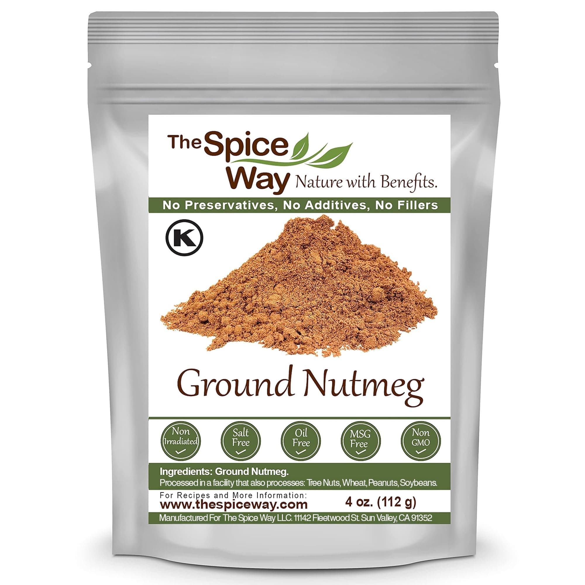 The Spice Way Ground Nutmeg - premium powder - 4 oz resealable bag