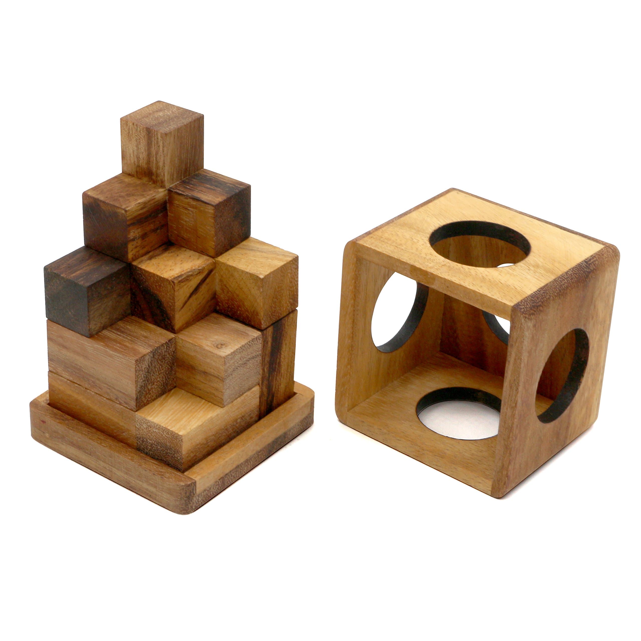 Wooden Soma Cube Size L 3D Puzzle Wooden Brain Teaser