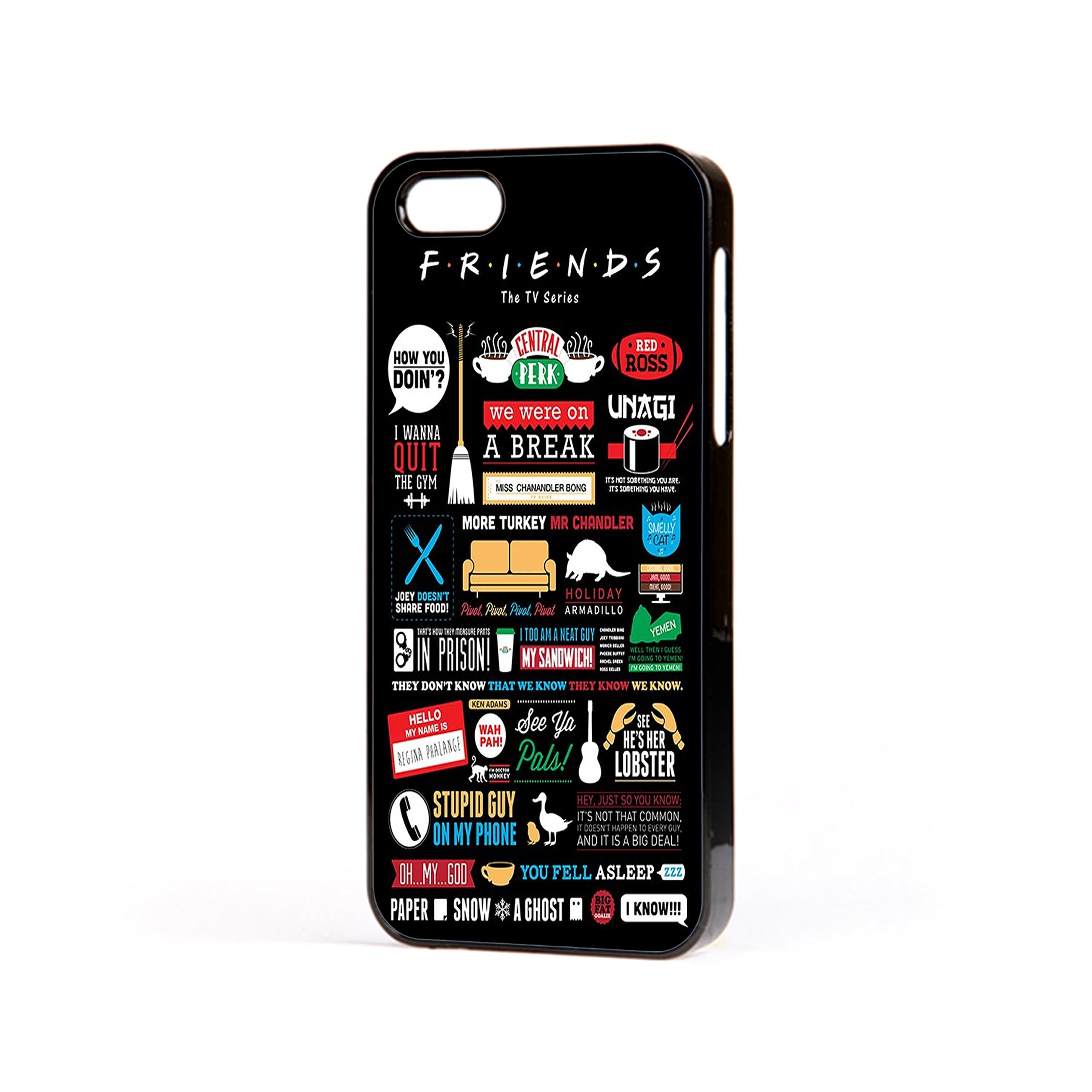 Friends TV Sitcom Funny Quotes iPhone case to fit Apple iPhone 4 , 4s , 5 , 5s , 5c , 6 , 6 plus . (Apple iPhone 8 Plus, Black)