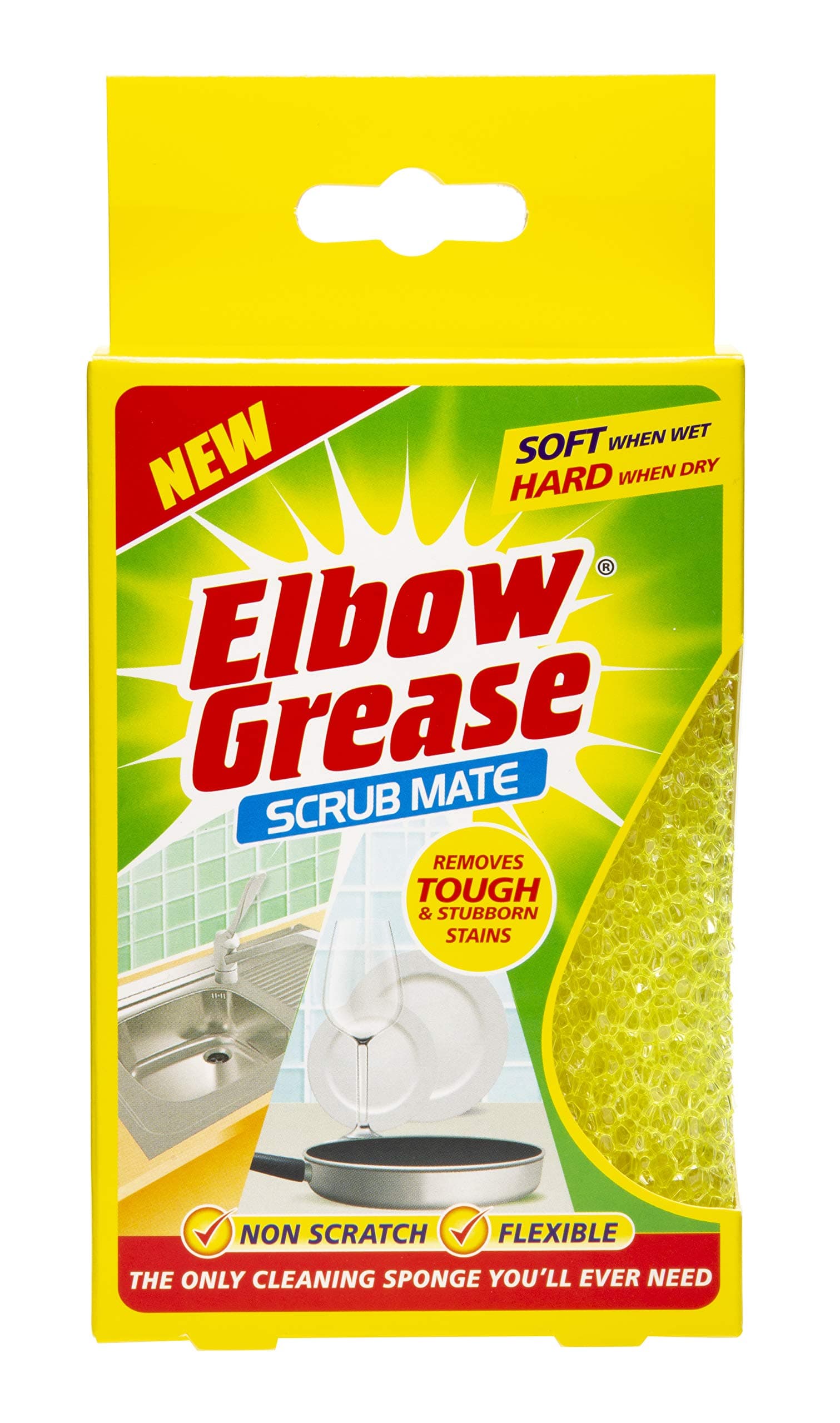 Elbow Grease Eg27 Scrub Mate Non Scratch Sponge, 7 cm Wide X 11.5 cm High X 3.5 cm Length