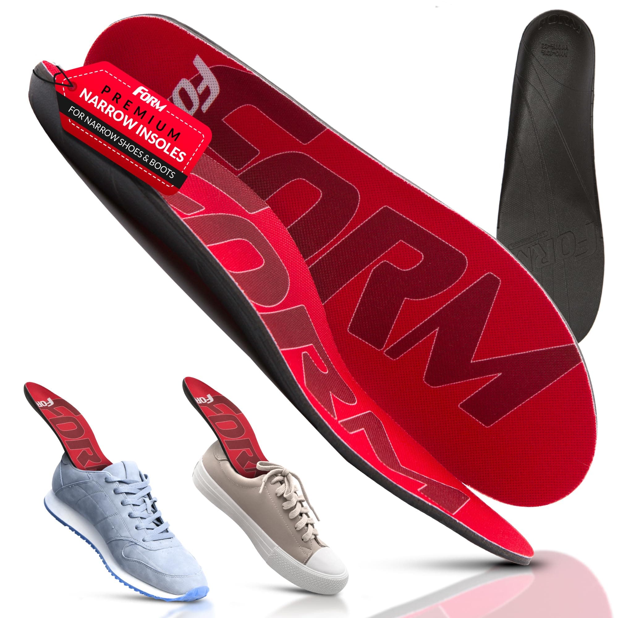 - Form Premium Narrow Insoles for Comfort & Maximum Pain Relief, Ideal for Narrow Shoes & Boots