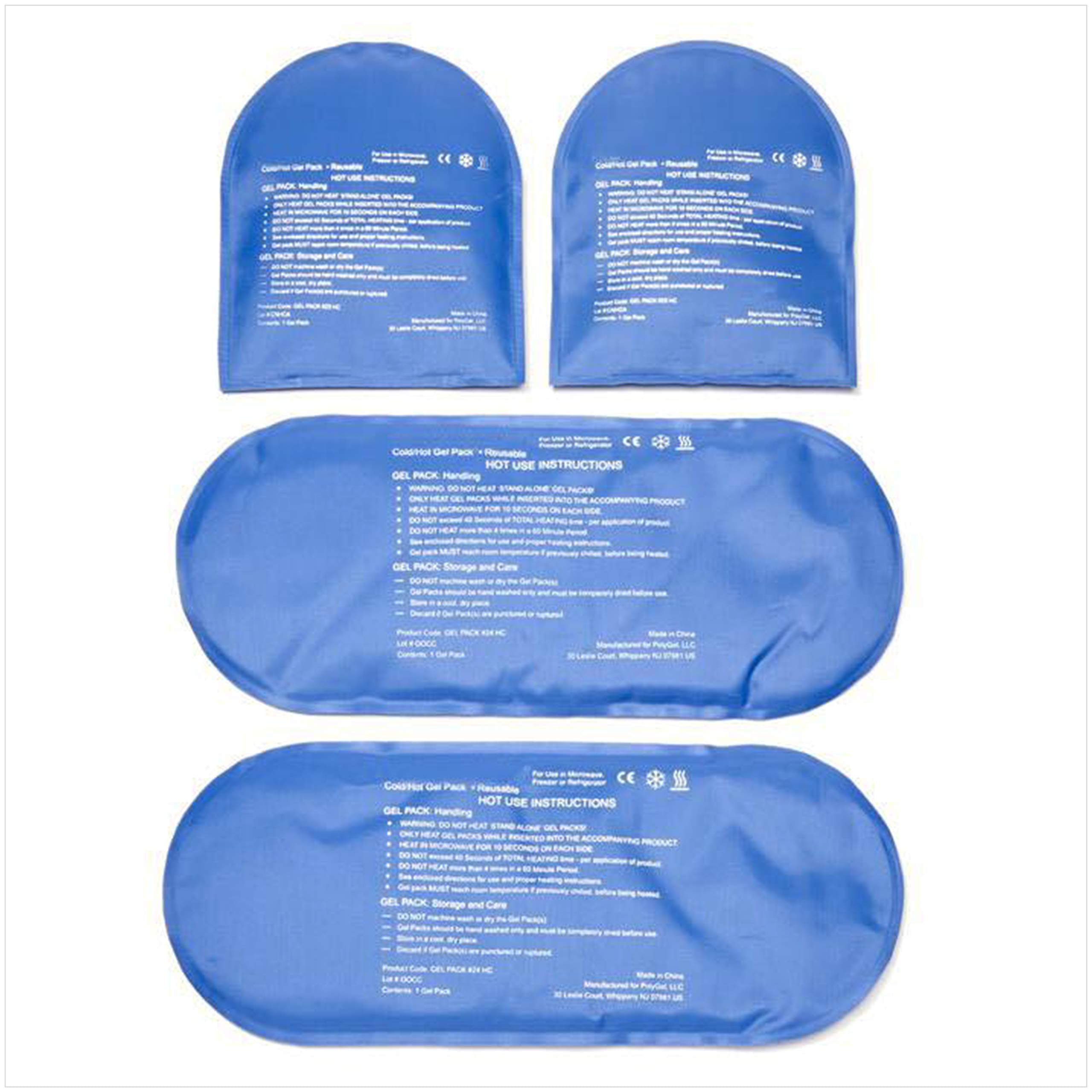 NatraCure Replacement Gel Packs for Cold Therapy Socks - 4-Piece Set (2 Full-Length, 2 Half-Size) - Blue, Reusable, Extra Ice Packs for Injuries, Pain Relief