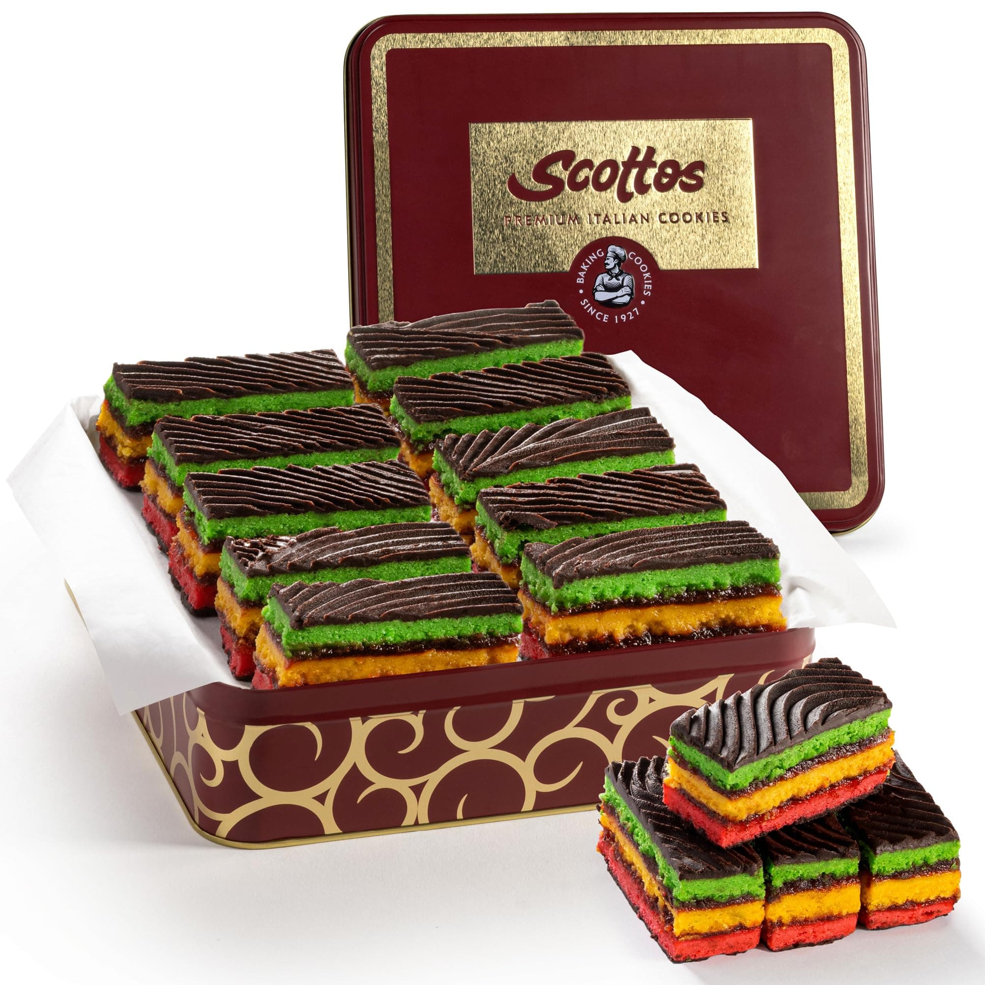 Scotto's Cookies Bakery Fresh Favorites - Italian Rainbow Cake Bites – Individually Wrapped Gourmet Rainbow Cookies Pack of 10 - Birthday Treats, Thank You, Care Package, holiday christmans Gift Baskets for men women kids Food