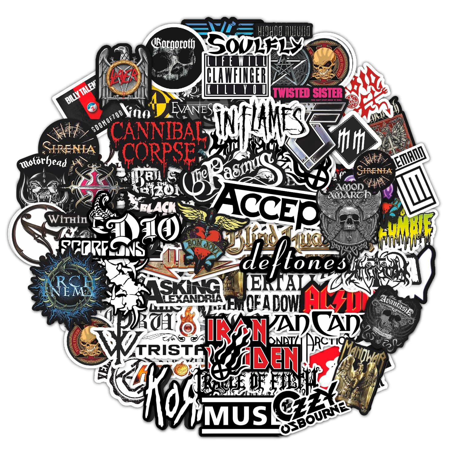 BulbaCraft Legendary Rock Band Stickers – Heavy Metal Laptop Decals - Vinyl Band Stickers for Adults, Rock Stickers and Decals, Guitar Stickers, Rock Music Stickers, Heavy Metal Gifts for Men