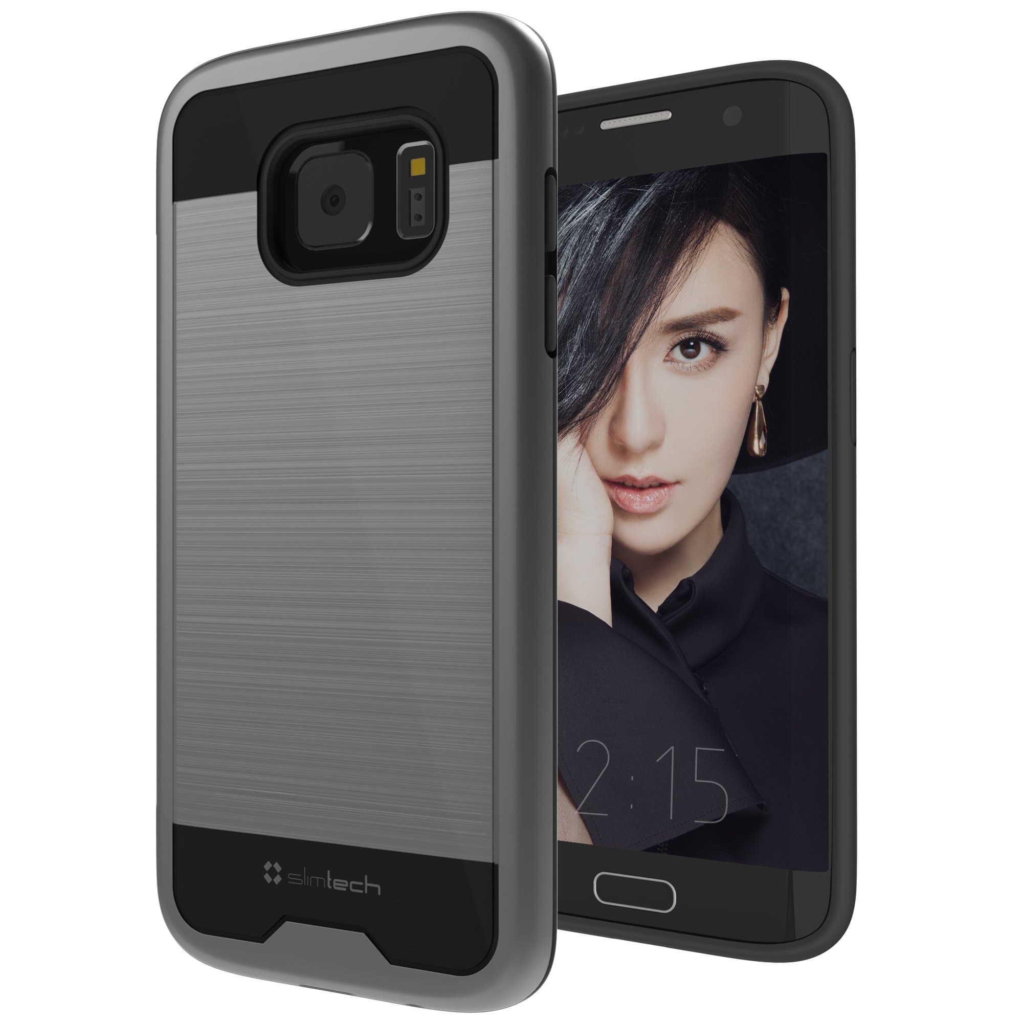 Slimtech Precision Series TPU Dual Layer Shock Absorbing Case for Samsung Galaxy S7 - Space Grey