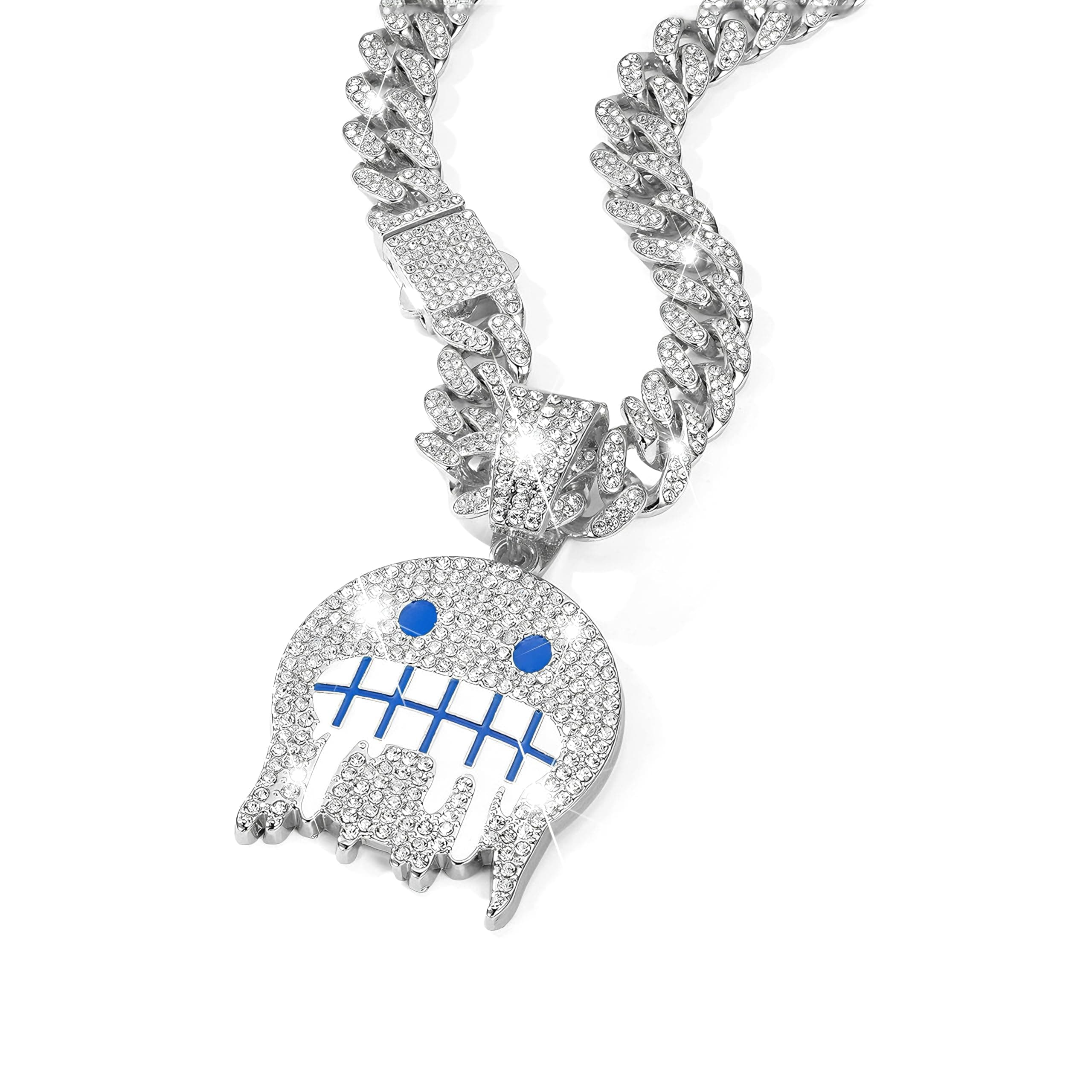 Miami Mens Cuban Link Chain Silver Gold Plated Bling Cuban Necklace Diamond Chain for Men iced out chain Hip Hop Jewelry