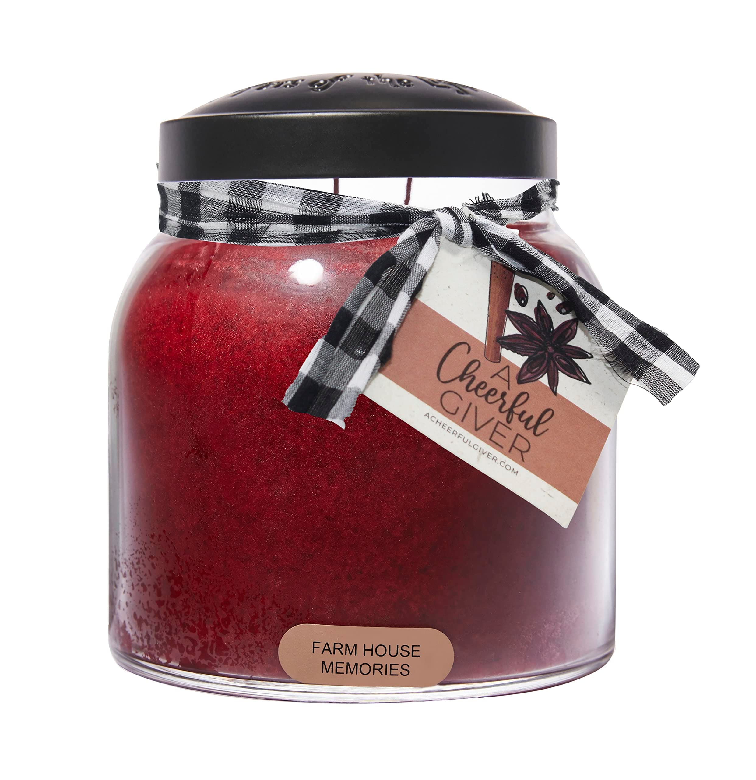 Farm House Memories - 34oz Papa Scented Candle Jar with Lid - Keepers of the Light - 155 Hours of Burn Time, Gift for Women, Red