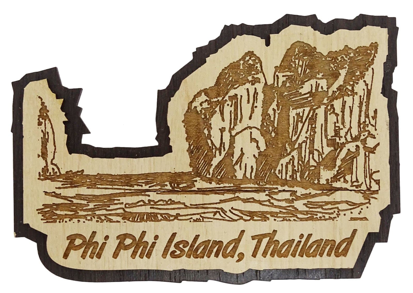 Printtoo Phi Phi Island Fridge Magnet Wooden Souvenir Engraved Gift Collectibles