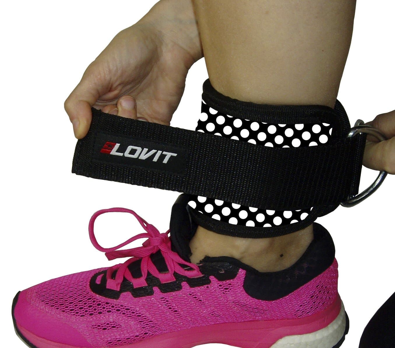 LOVIT Pair of Quality Ankle Straps Workout Cable Machines, Ankle Cuff, Resistance Bands, Workout Double Ring Weight Lifting Gym, for Women and Men– Set of 2 (Multiple Colors)