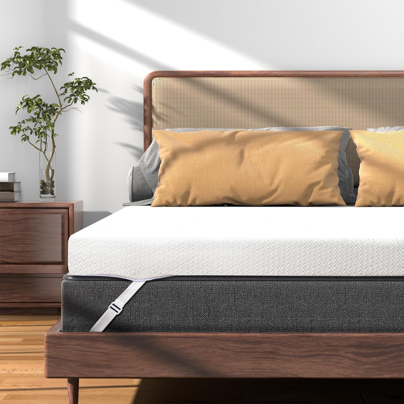 3 Inch Gel Memory Foam Mattress Topper Twin XL, Cooling Mattress Topper with Removable & Washable Bamboo Cover, CertiPUR-US CertifiedOEKO-TEX STANDARD 100