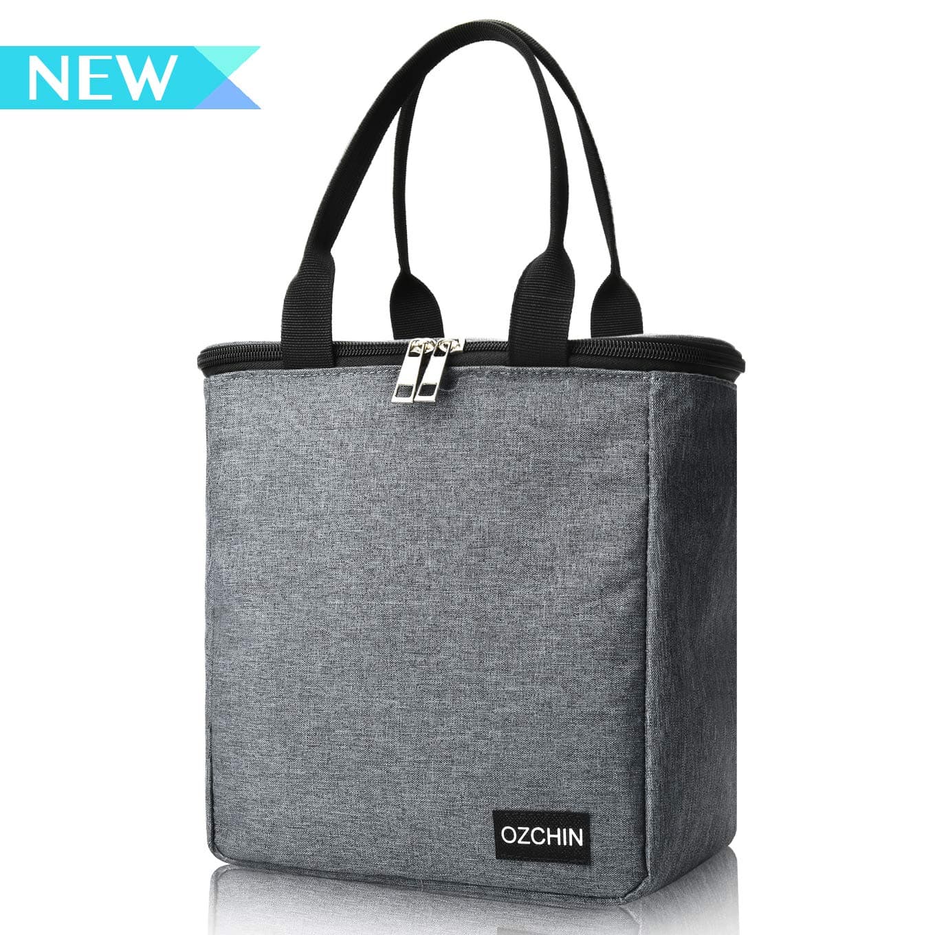 Insulated Lunch Bags for Women Reusable Lunch Tote Cooler Bag Handbag for Picnic Work OZCHIN (Classic Gray)