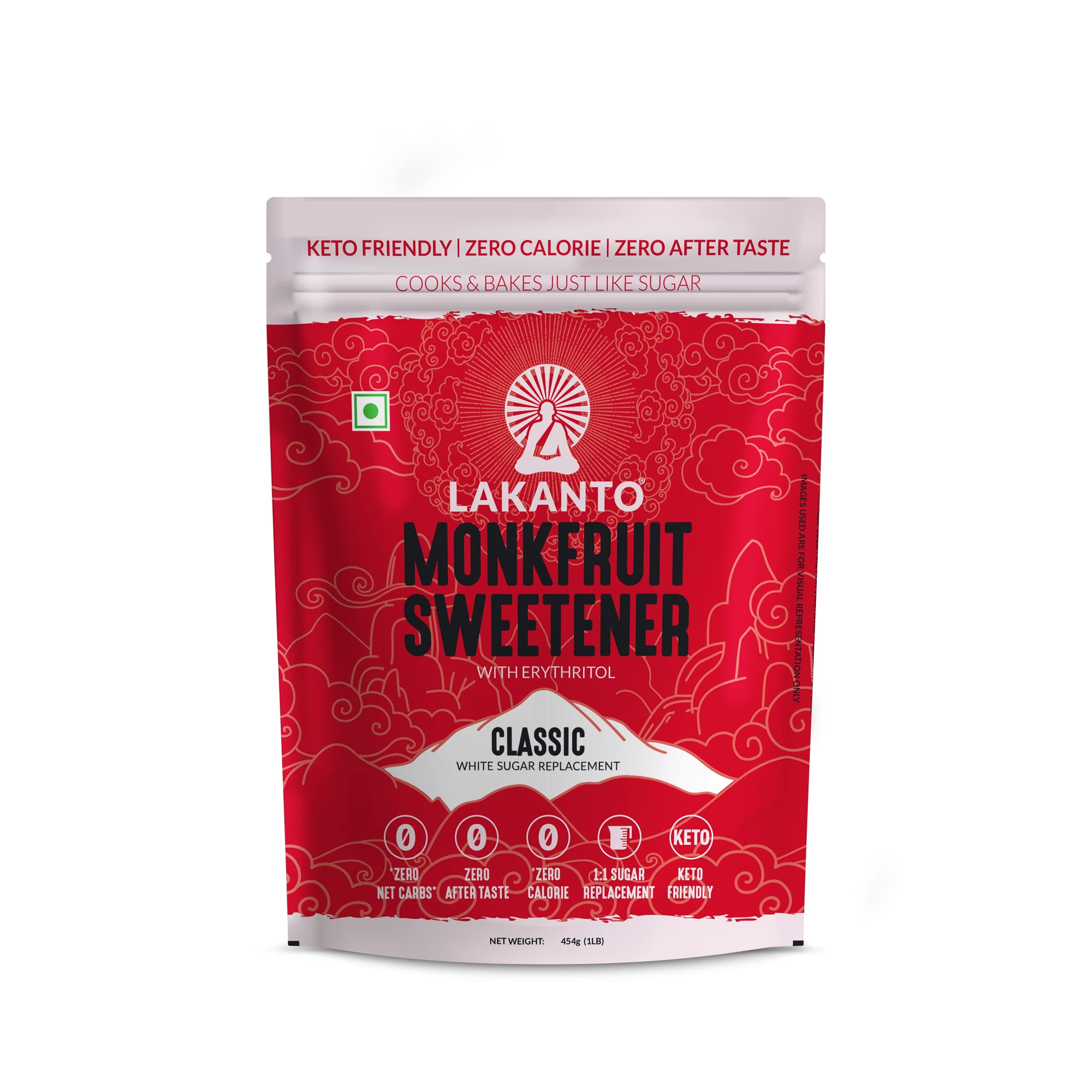 - Classic Japanese's Monkfruit Sweetener, 454g || 1:1 White Sugar Replacement Zero Calories, Zero Carbs, keto & Diabetic Friendly, Low Glycemic Natural Sweetener