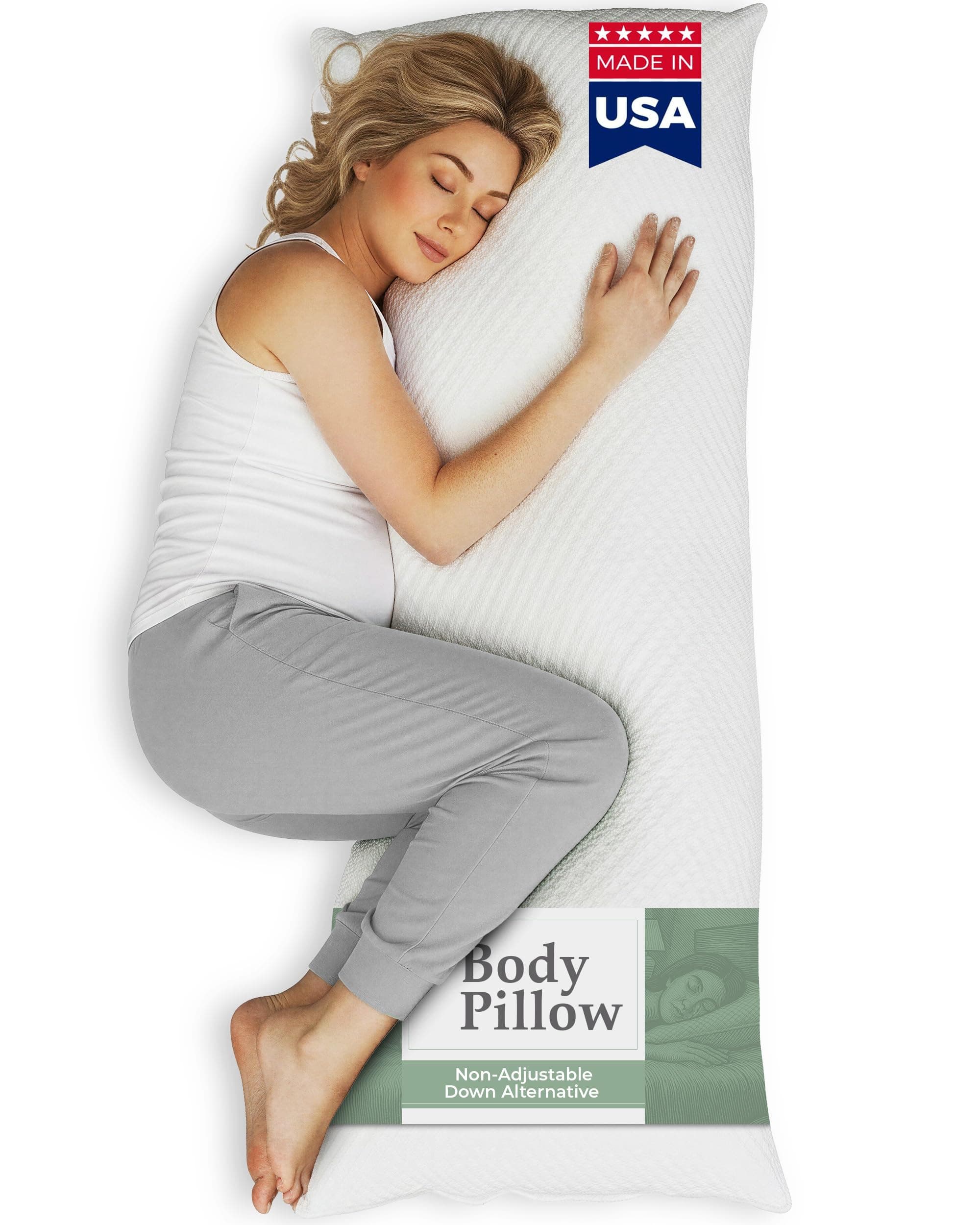 Snuggle-Pedic Body Pillow for Adults, Cozy Comfort Down Alternative Pregnancy Pillows - Soft, Supportive, Breathable Side Sleepers Maternity Pillow - Long Cuddle Pillow for Bed, 20x54 Full Body Pillow