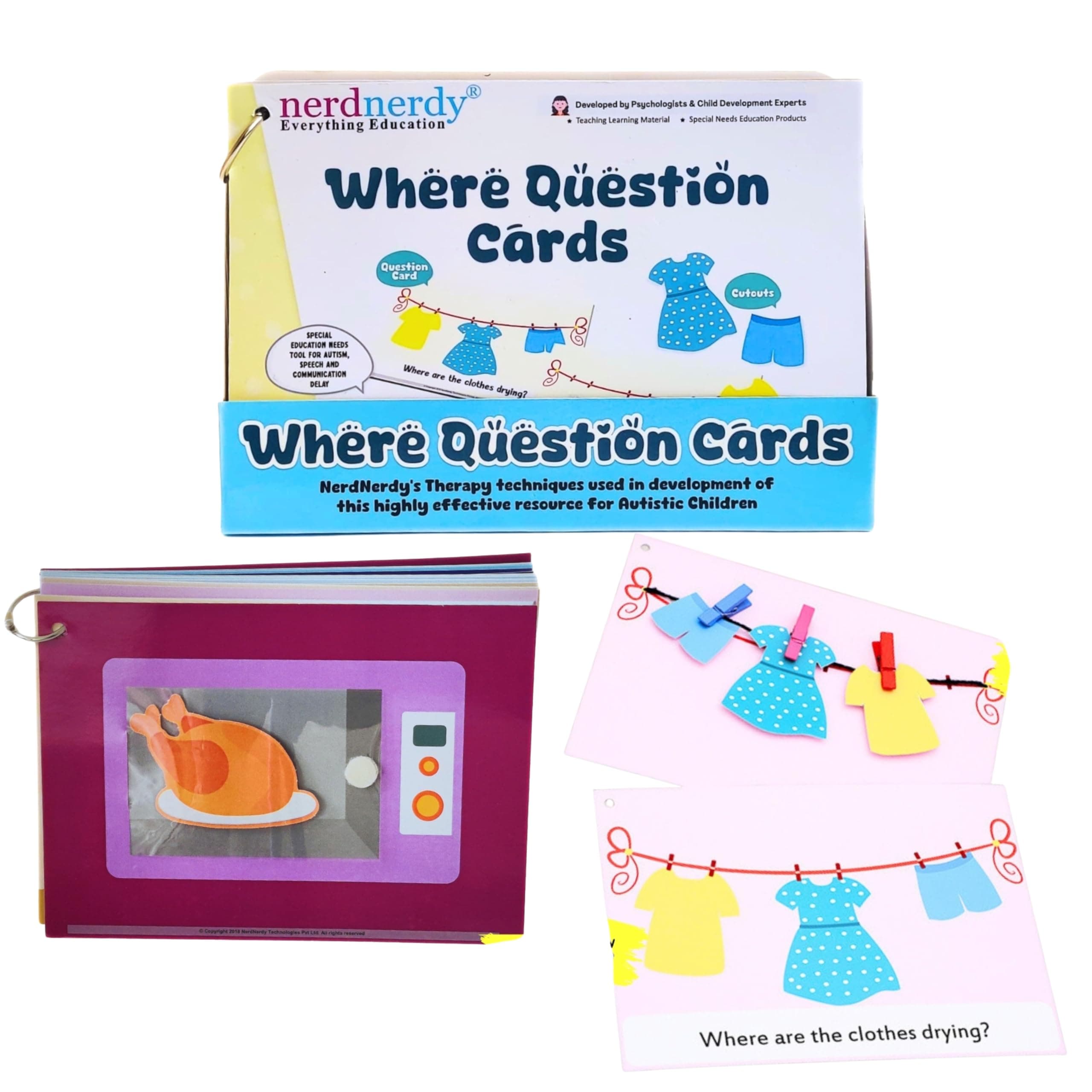 Nerdnerdy WH Questions, Sensory, Autism, Interactive Busy Book Cards