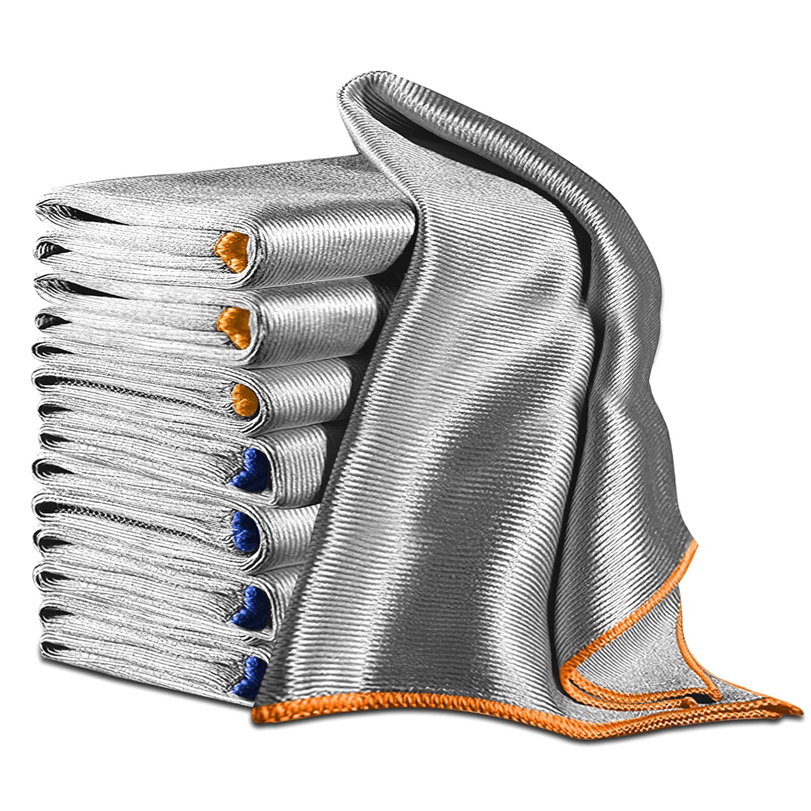 Airlab Streak Free Miracle Cleaning Cloth Easy Clean Pack of 8-12" x 16" Microfiber Dish Cloths Glass Polishing Lint Free for Kitchen Mirrors Wine Car