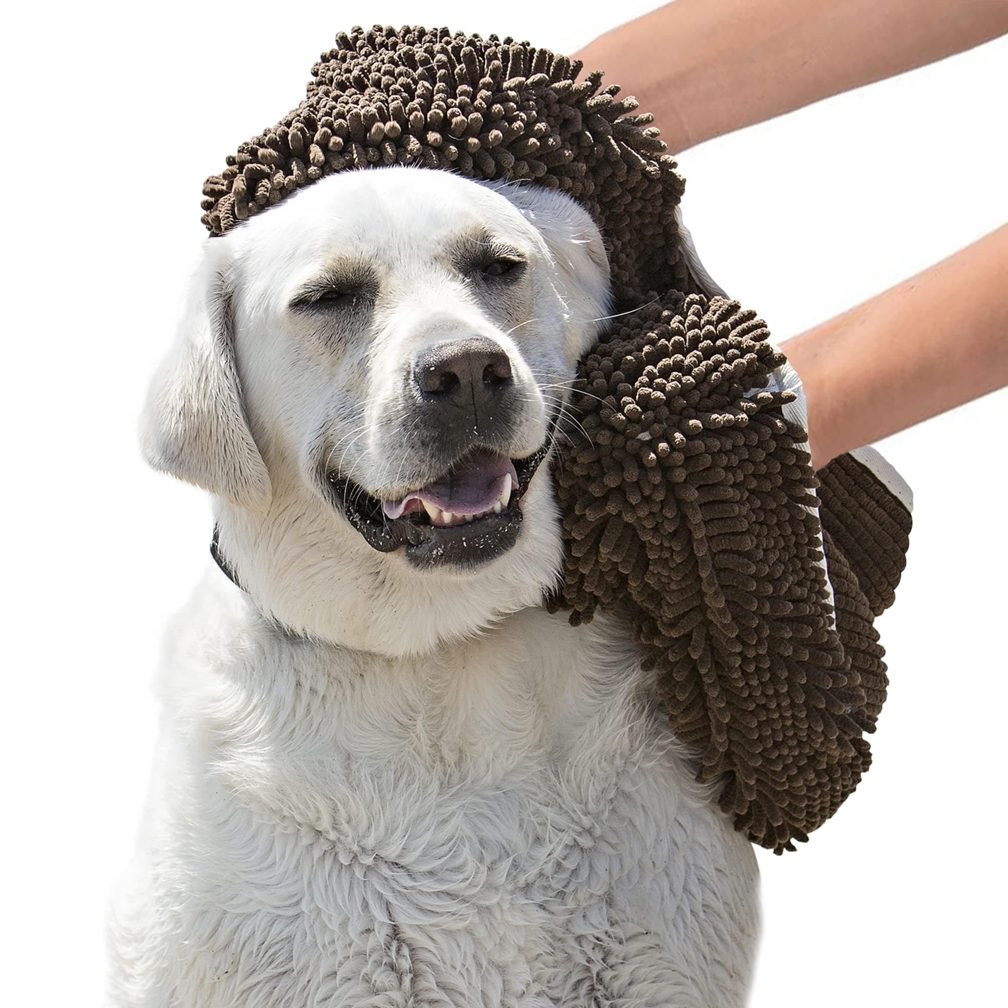 Soggy Doggy Doormat Super Shammy Dark Chocolate One Size 31-inch x 14-inch Microfiber Chenille Dog Towel with Hand Pockets