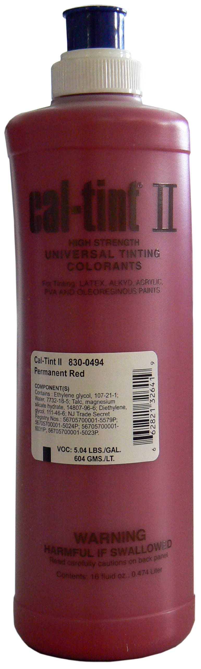 Chromaflo 830-494 Cal-Tint II 16-Ounce Colorants, Permanent Red