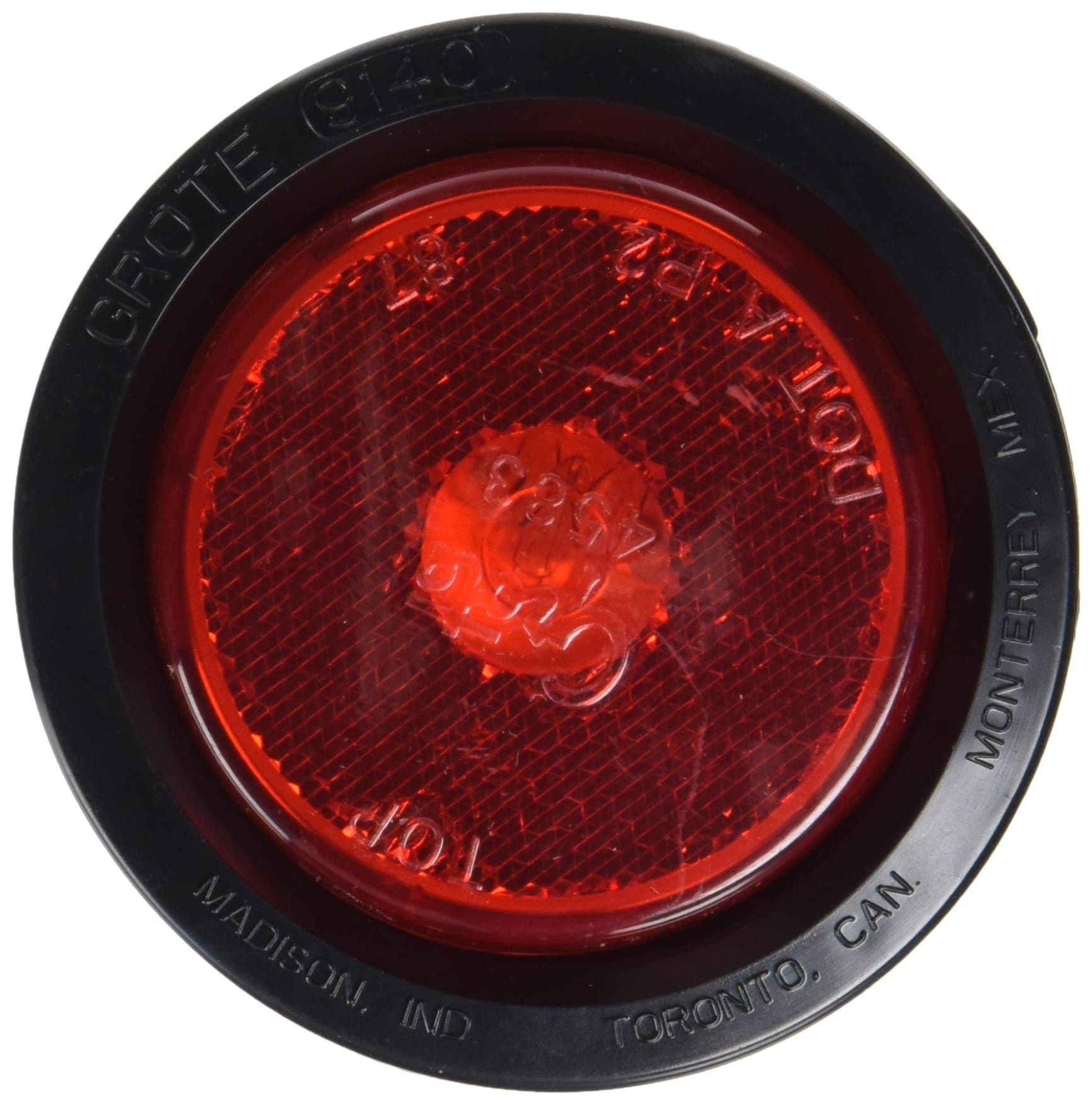 Grote 45072 Red 2 1/2" Round Clearance Marker Light (Built-In Reflector, Kit (45832 + 91400 + 67050))