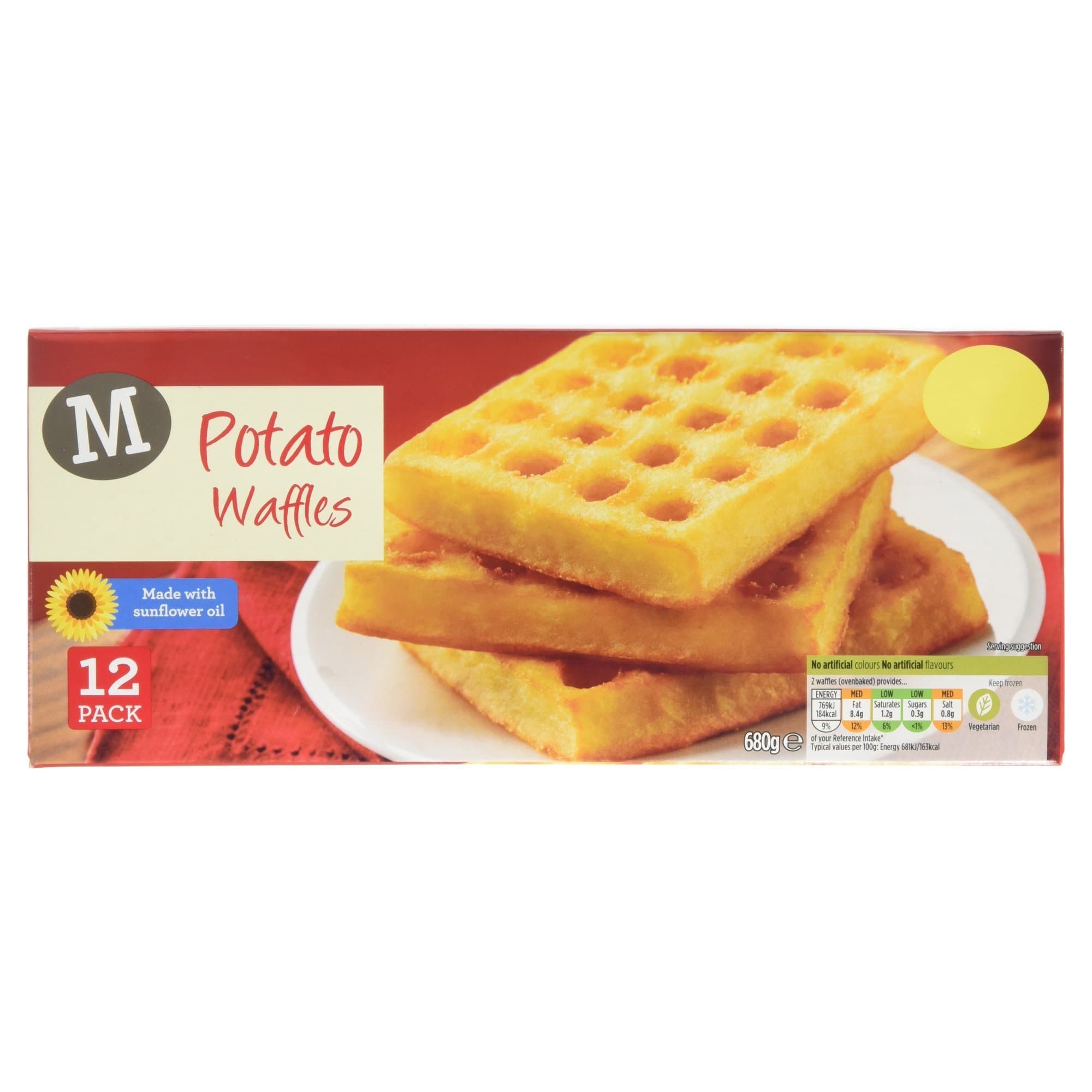 Morrisons Potato Waffles, 680g, 12 Waffles (Frozen)