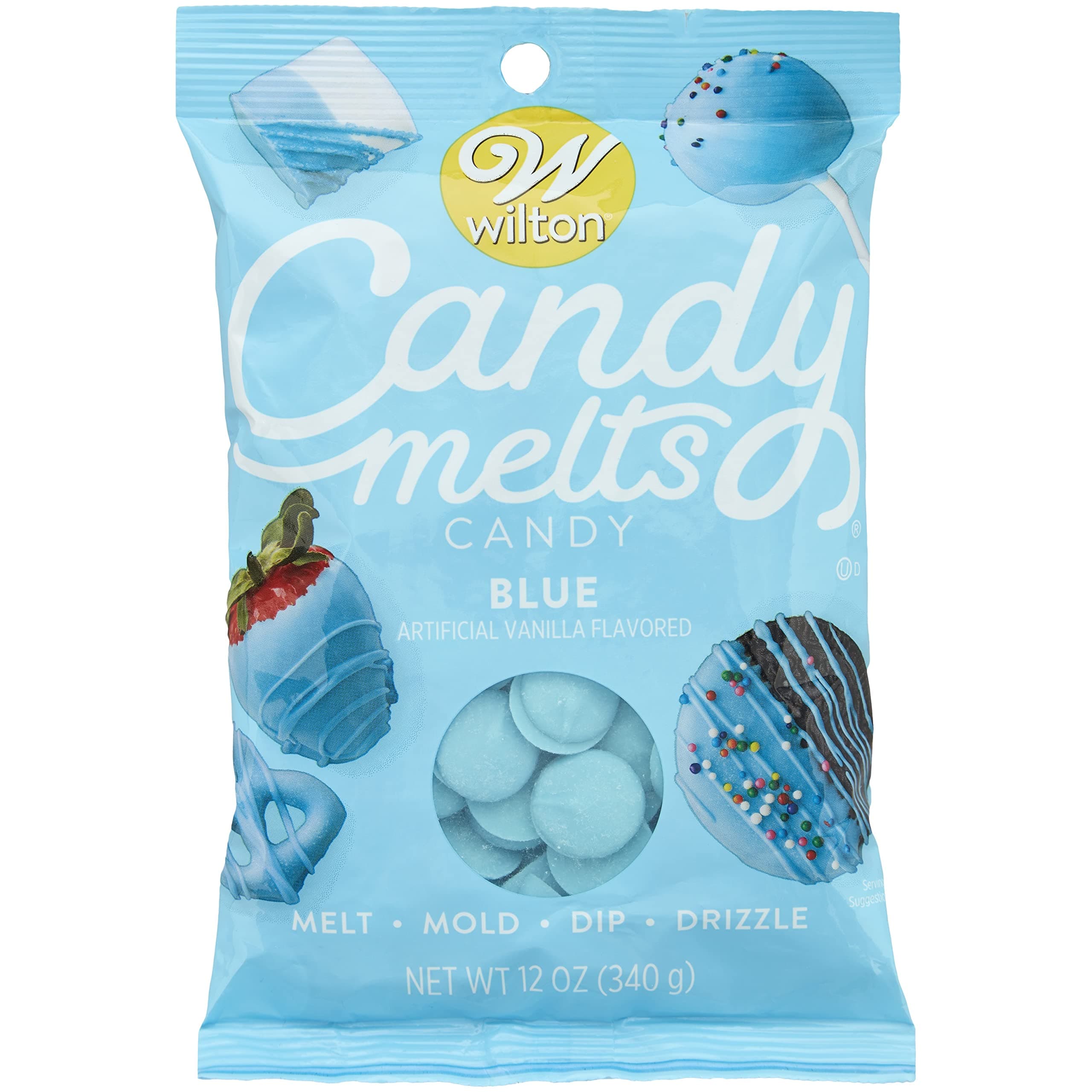 Candy Melts, Candy, Blue, Artificial Vanilla Flavor, Net Wt 12 Oz (340 g)