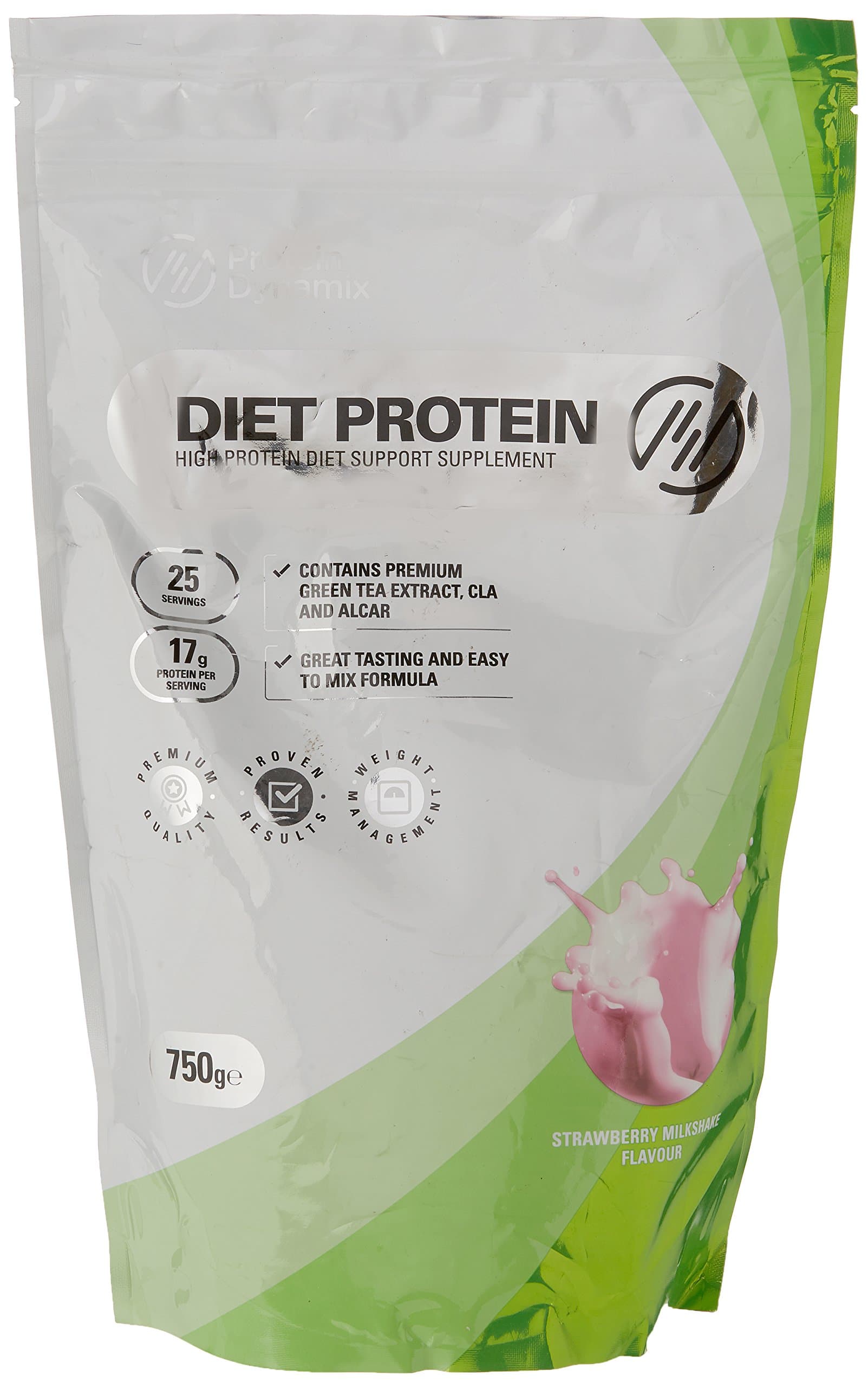Protein Dynamix Diet Strawberry Milkshake Flavour Whey Protein Powder, 750 g