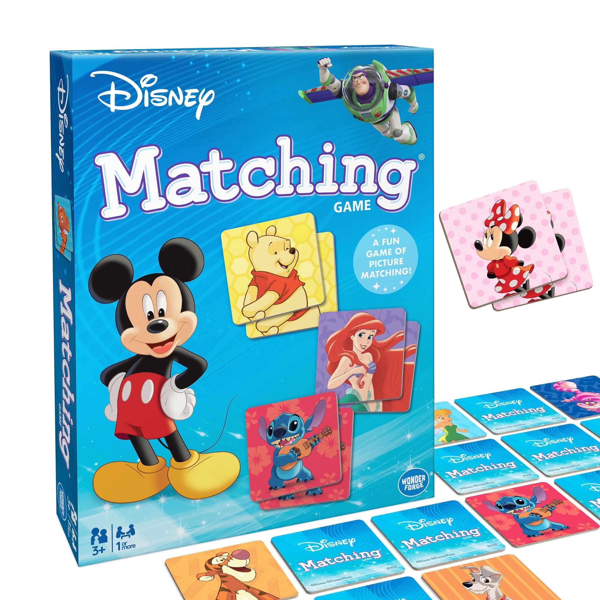 Wonder Forge Disney Classic Characters Matching Game by | For Boys & Girls Age 3 to 5 | A Fun & Fast Disney Memory Game for Kids | Mickey Mouse, Minnie Mouse, Donald Duck, and more, Blue