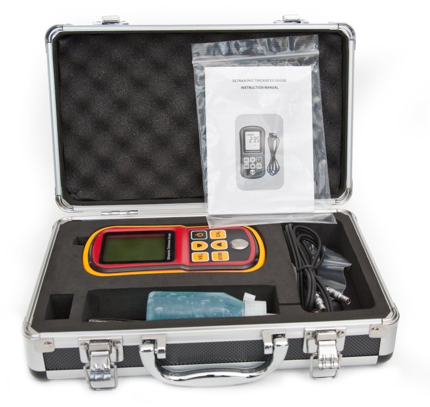 DecentGadget® Ultrasonic Thickness Meter Tester Gauge Velocity 1.2~225mm Metal Wave