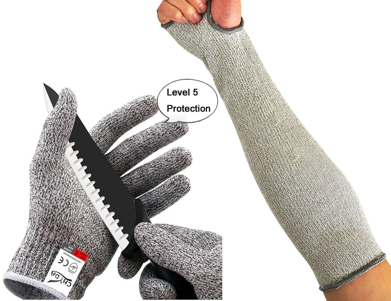 Cut Resistant Gloves High Performance Level 5 Protection Food Grade Certified Kitchen and Work Safety Lightweight Breathable with Single Barcer Size Large