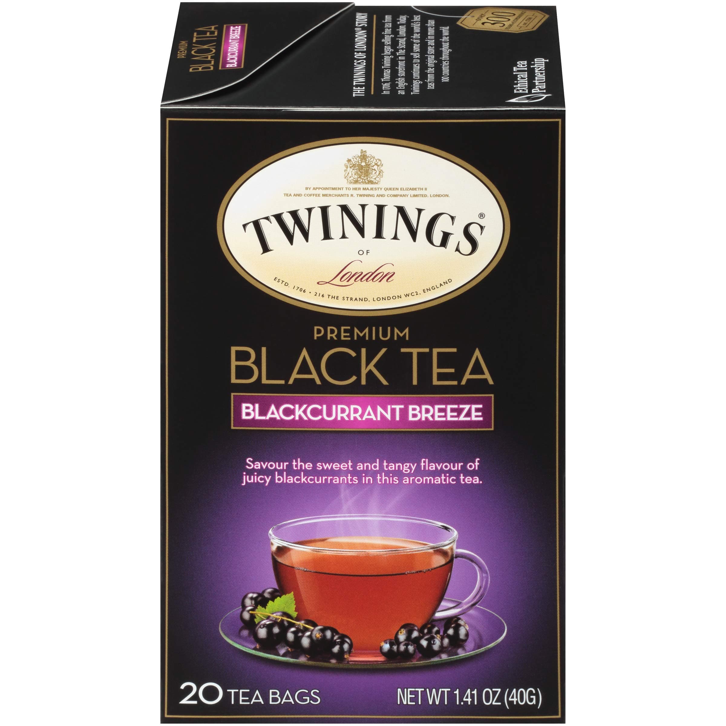 Twinings of London Blackcurrant Tea Bags, 20 Count