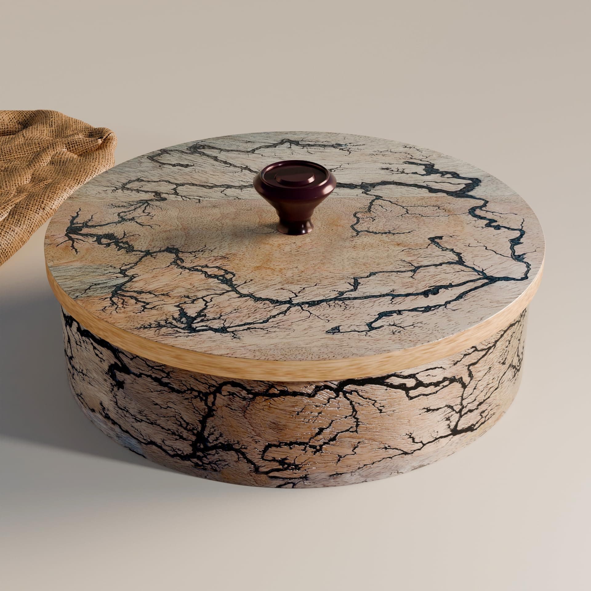 Wooden Beautiful Chapati Box | Casserole | Hotpot | 8X8X3 | Serve Casserole For Roti, 1 L