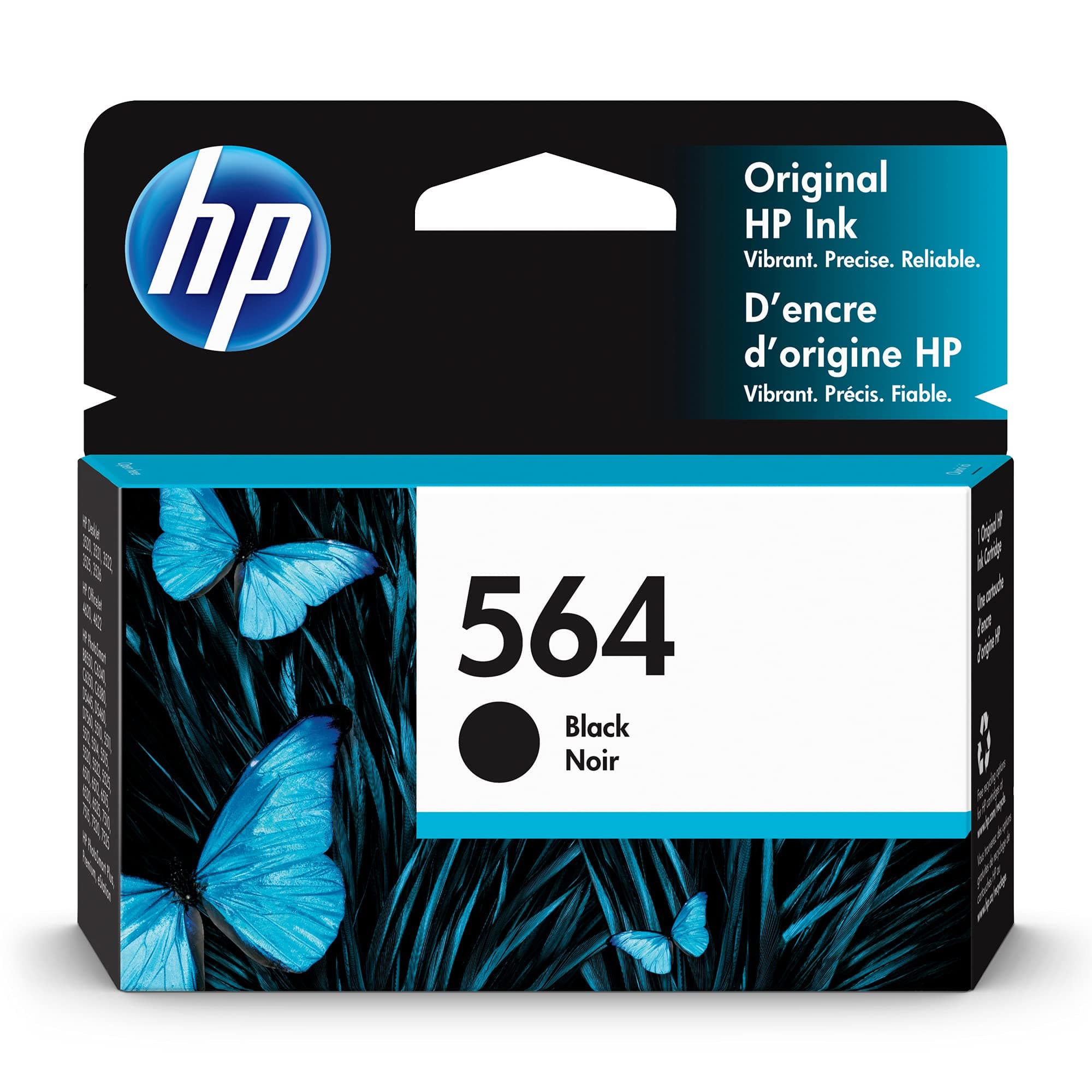 Original 564 Black Ink Cartridge | Works with DeskJet 3500; OfficeJet 4620; PhotoSmart B8550, C6300, D5400, D7560, 5510, 5520, 6510, 6520, 7510, 7520, Plus, Premium, eStation Series | CB316WN