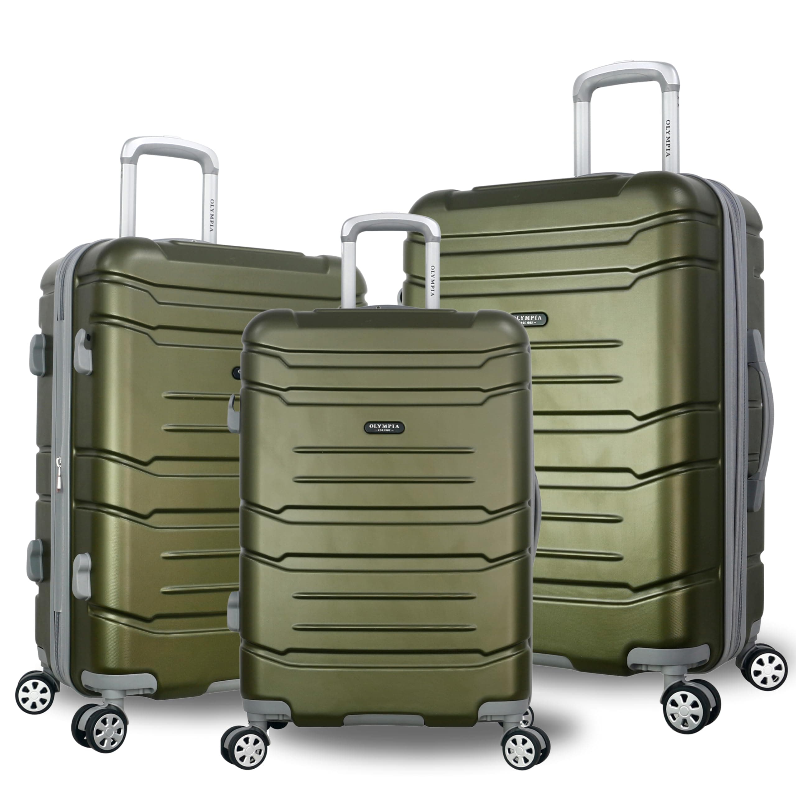 Olympia U.S.A. Denmark - HE-2200 Series, Olive, 3-Piece Luggage Set, Denmark