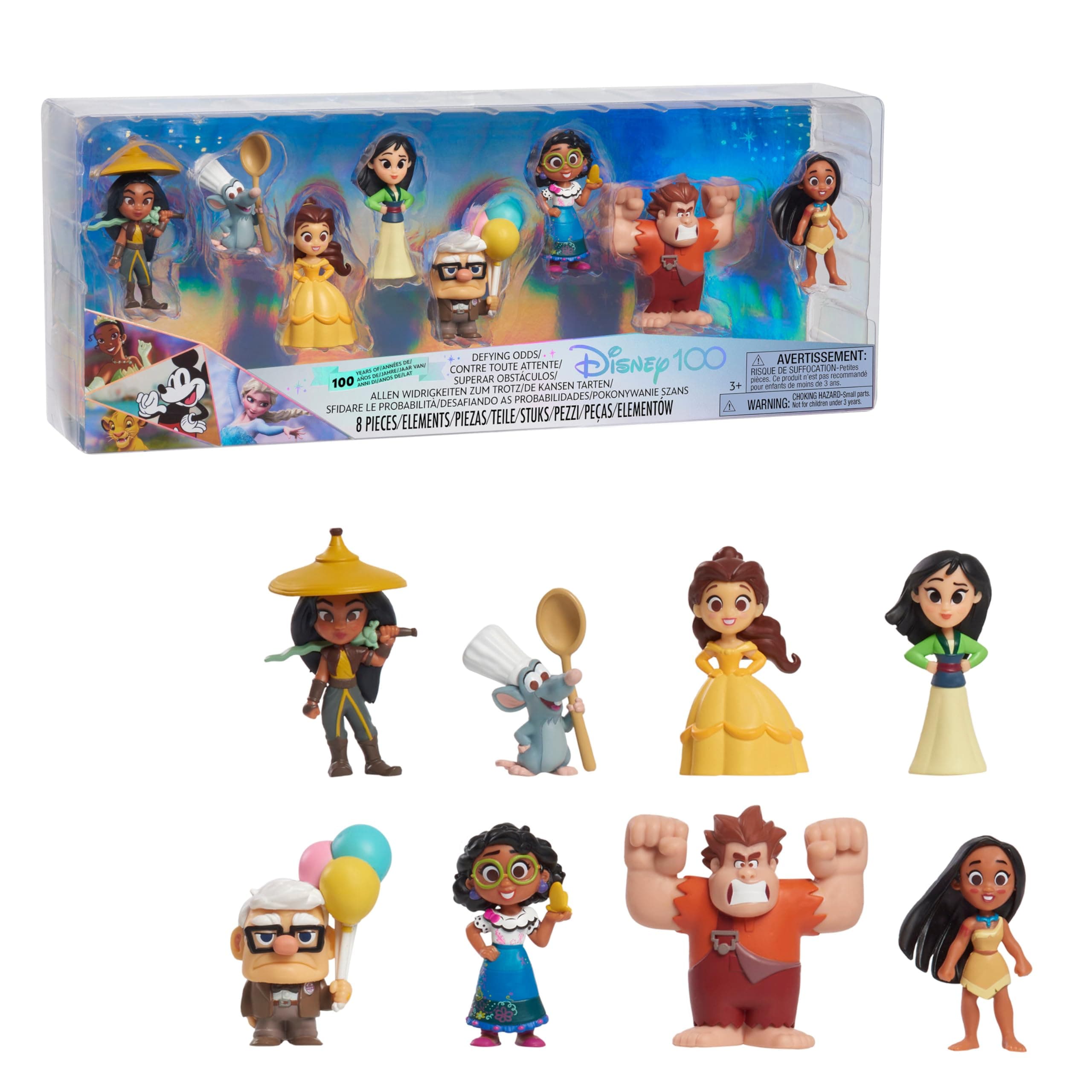 Disney100 Years of Defying Odds Celebration Collection Limited Edition 8-piece Figure Pack, Kids Toys for Ages 3 Up by Just Play