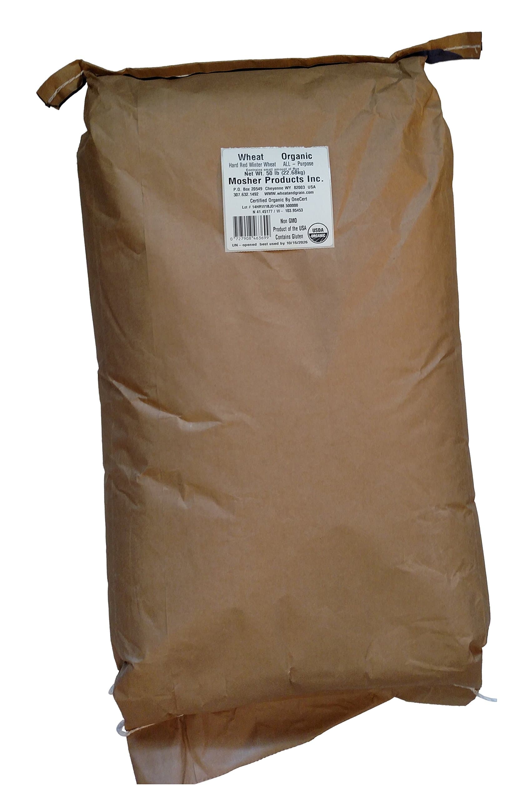 Mosher Products Organic Hard Red Wheat Bag, 50 Pound