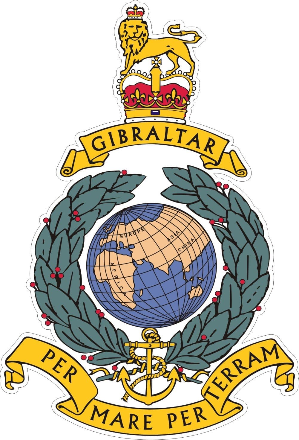 ROYAL MARINES COMMANDO CAP BADGE STICKER - Ideal for tablets, laptops, cars, school books, mirrors, phones, scooters (Large: 105mm x 71mm)