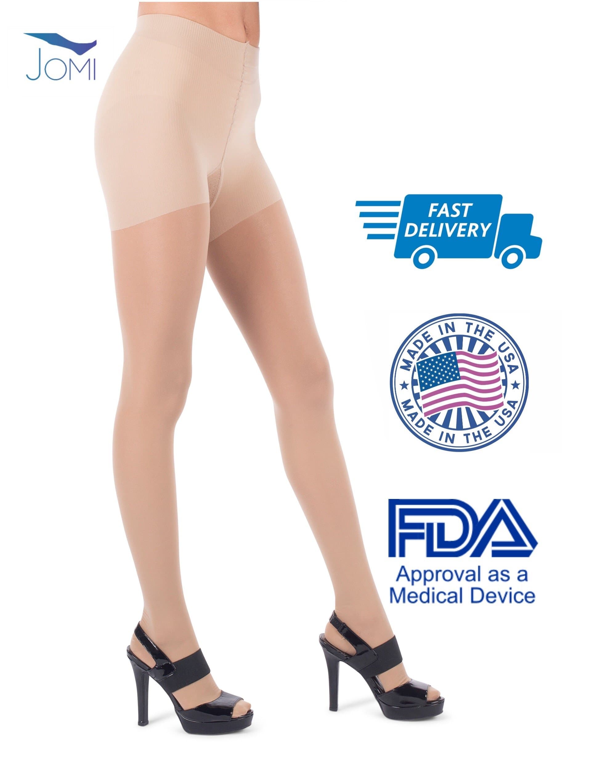 Jomi Compression Pantyhose Collection, 30-40mmHg Sheer Closed Toe 376 (Medium, Natural)