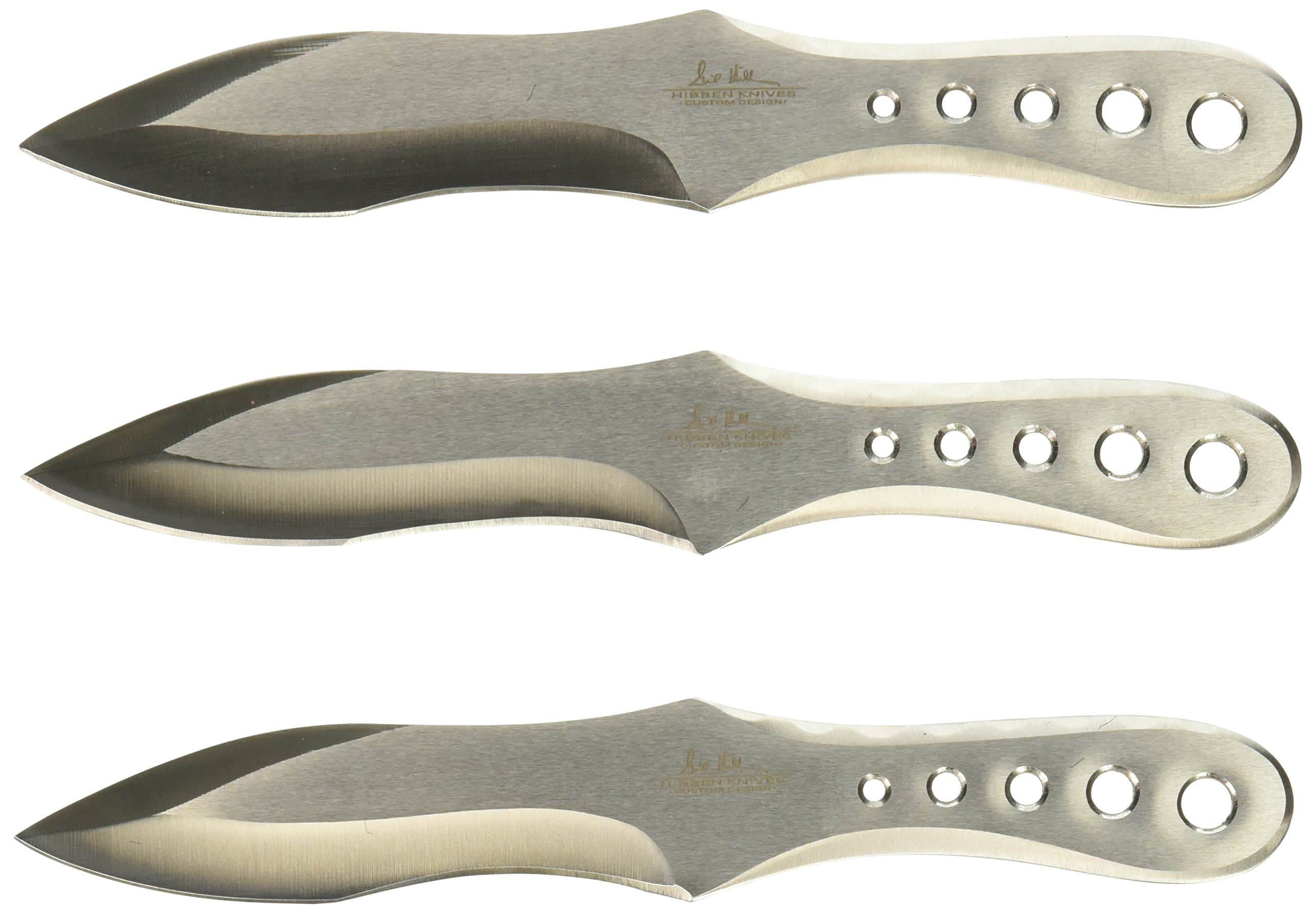 Gil Hibben GenX Pro Small Throwing Knife Triple Set | Nylon with Hard Liner Sheath | One-Piece Stainless Steel Construction | Perfectly Balanced | For Improving Your Throwing Skills | Length 7"