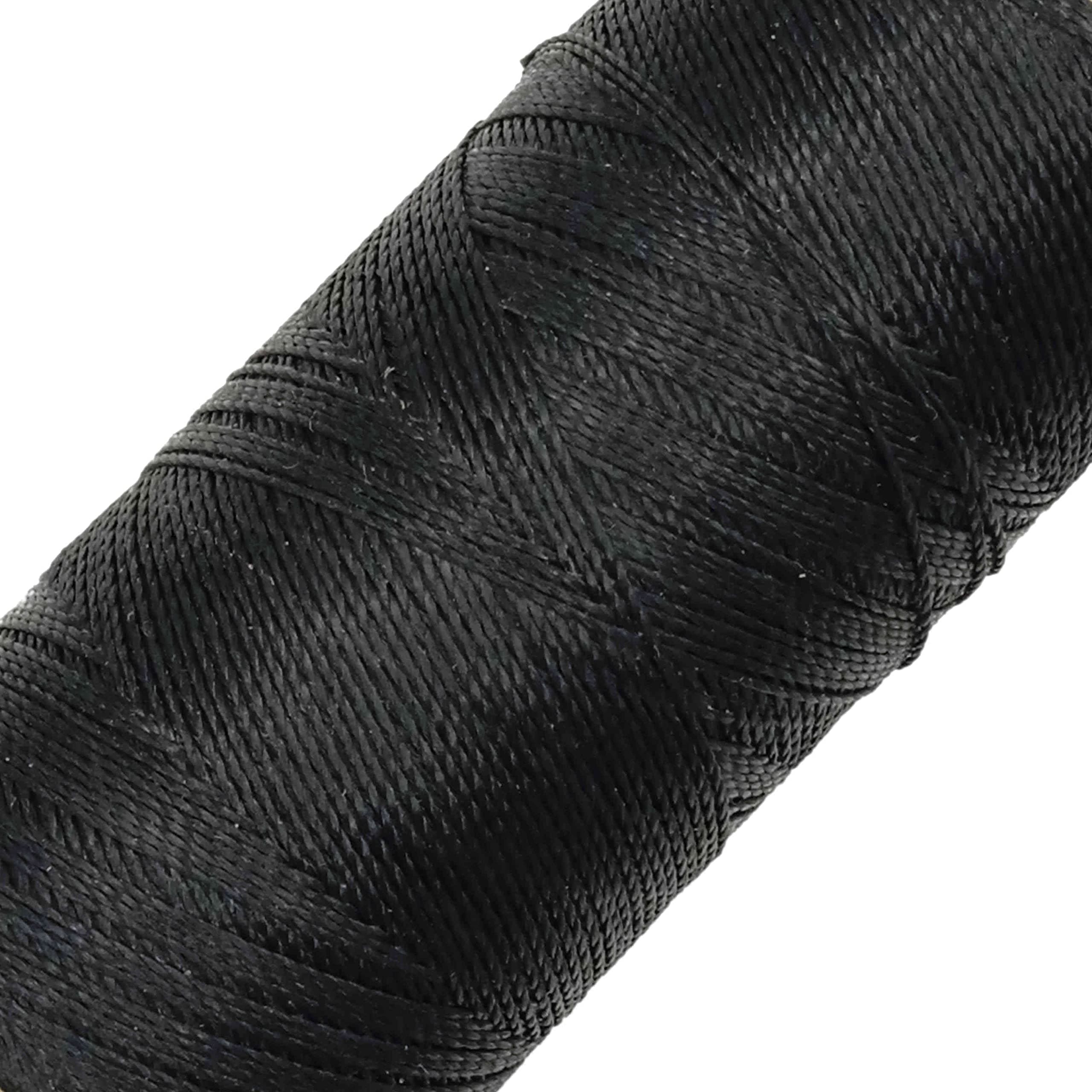 LINHASITA Waxed Thread 100 g / 360 Metres 0.5 mm Thick Polyester Macrame 30 Colours (Black)